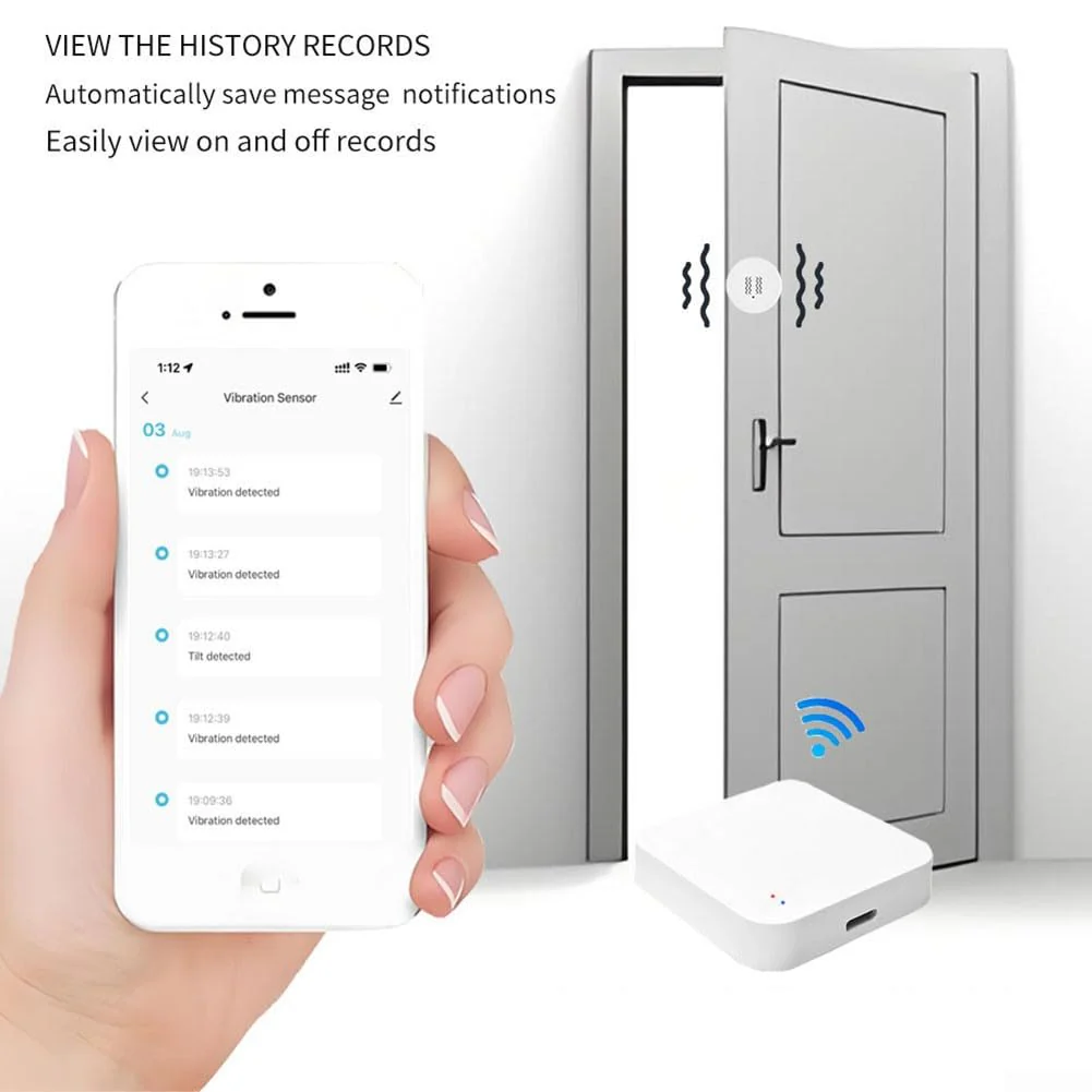 Vibration Sensor for Tuya Zig-bee Smart Vibration Sensor Tilt Sensor Real Time Monitoring Alarm Adjustable Sensitivity 40 x 40 x 13 mm - Image 6