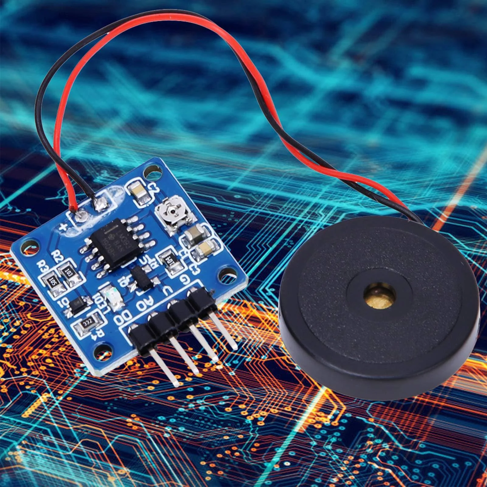 Vibration Switch Module 5.0V DC AD/DO 0.8 x 0.8 Inch Piezoelectric Vibration Tapping Sensor Module - Image 3