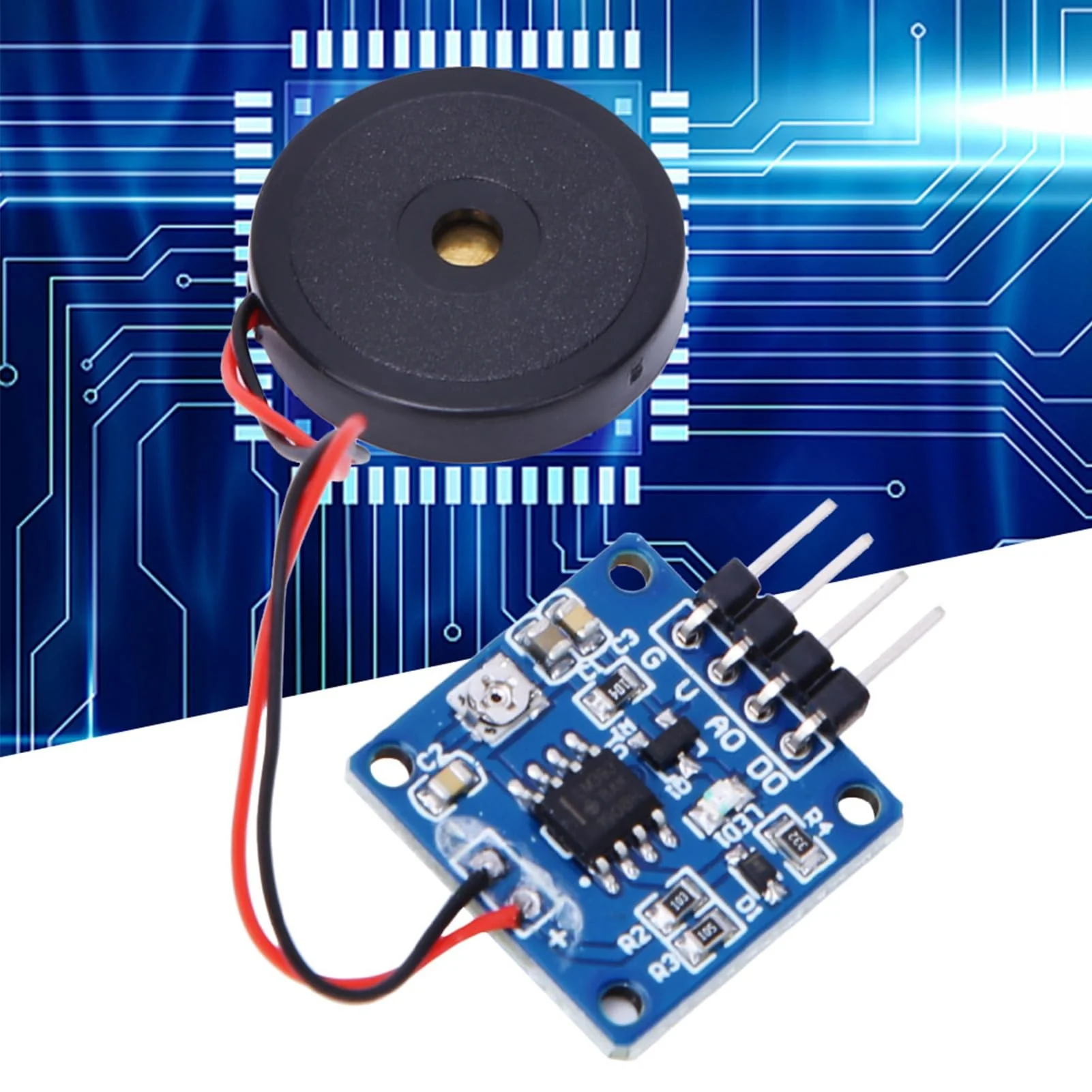 Vibration Switch Module 5.0V DC AD/DO 0.8 x 0.8 Inch Piezoelectric Vibration Tapping Sensor Module - Image 7