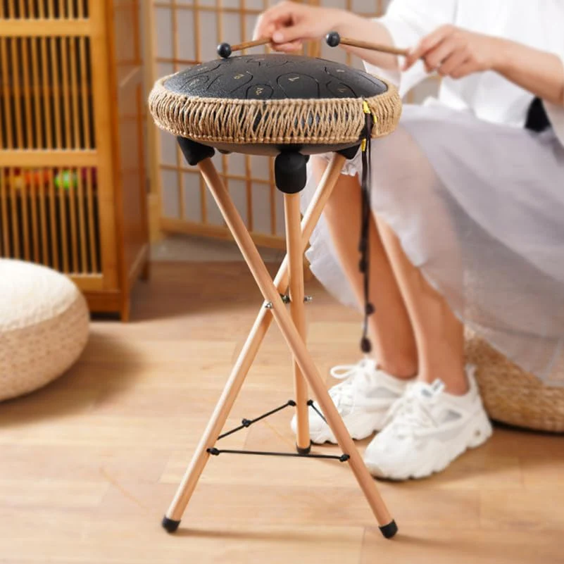 VICASKY Handpan Stand Steel Drum Hand Pan Bongo Stick Display Holder Sticks Rack Car Mounted Lightweight Djembe Floor Tongue Wood Bracket Vaguelly Portable Tripod Show Racks For Drums Instruments - Image 2