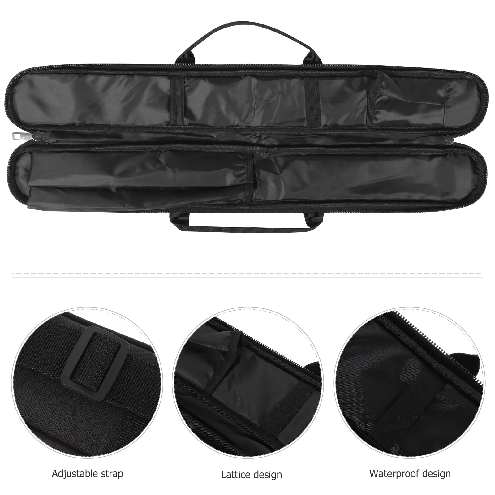 VICASKY Lightweight Handbags Accessories Accessory - Bamboo Flute Bag Storage Lightweight Handbags USA Accessories Accessory Case Carrying Pouches Black - Image 4
