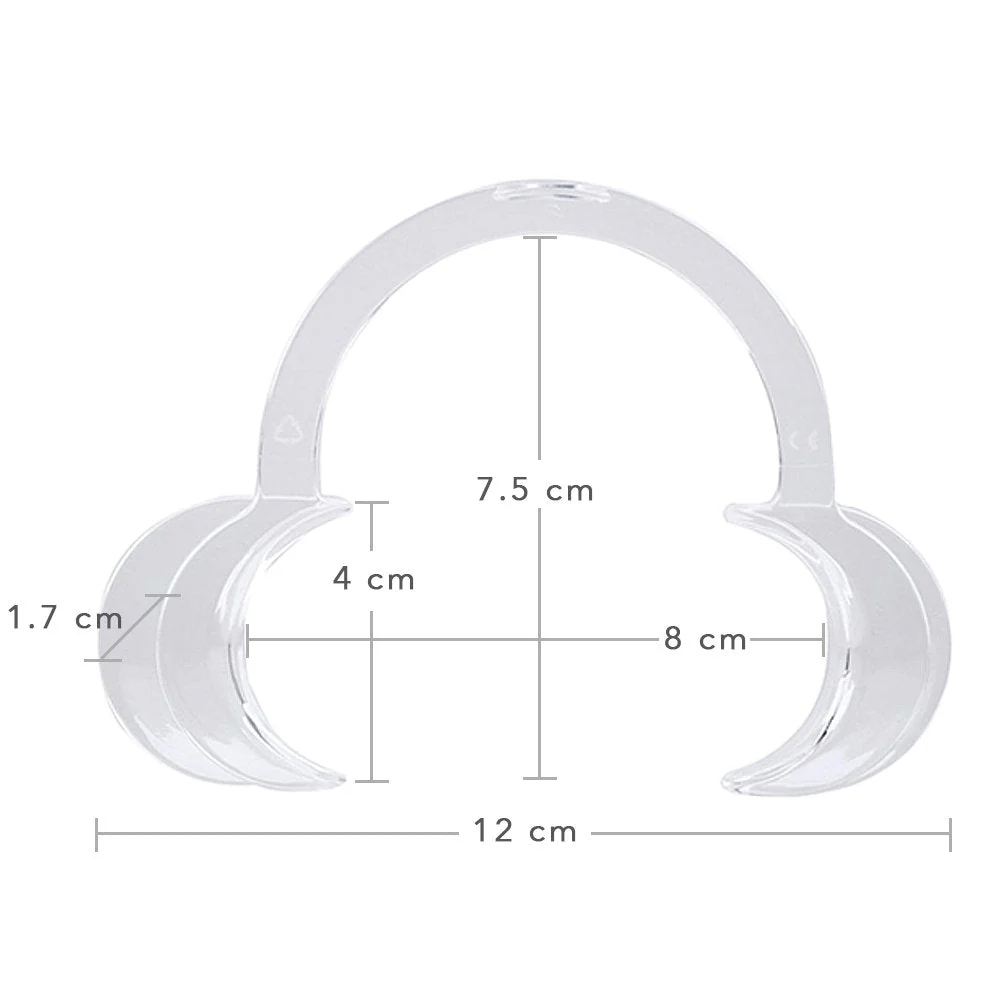 Vicloon Cheek Holder Mouth Angle Holder for Mouth Opener Challenge, 10 Pieces Dental C-Shape Mouth Opener for Teeth Whitening (Transparent) Transparent - Image 2