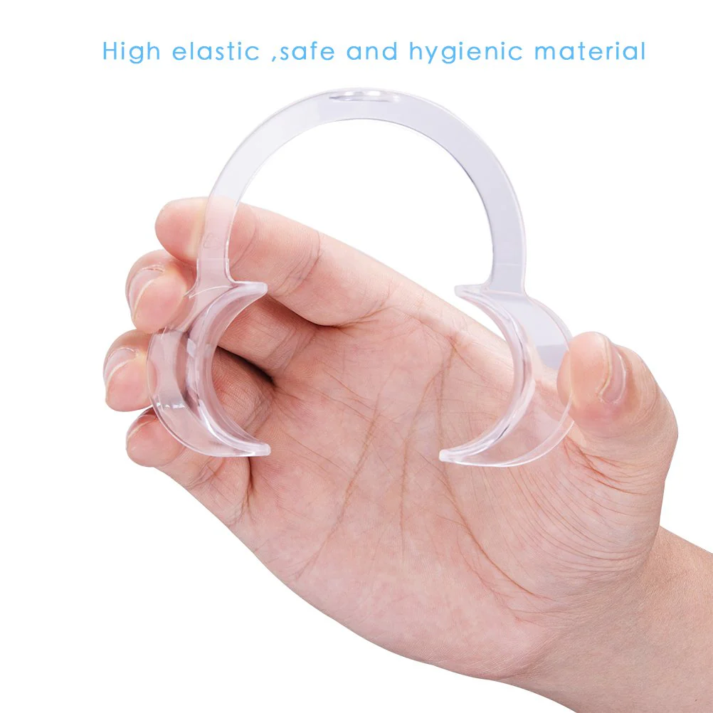 Vicloon Cheek Holder Mouth Angle Holder for Mouth Opener Challenge, 10 Pieces Dental C-Shape Mouth Opener for Teeth Whitening (Transparent) Transparent - Image 3