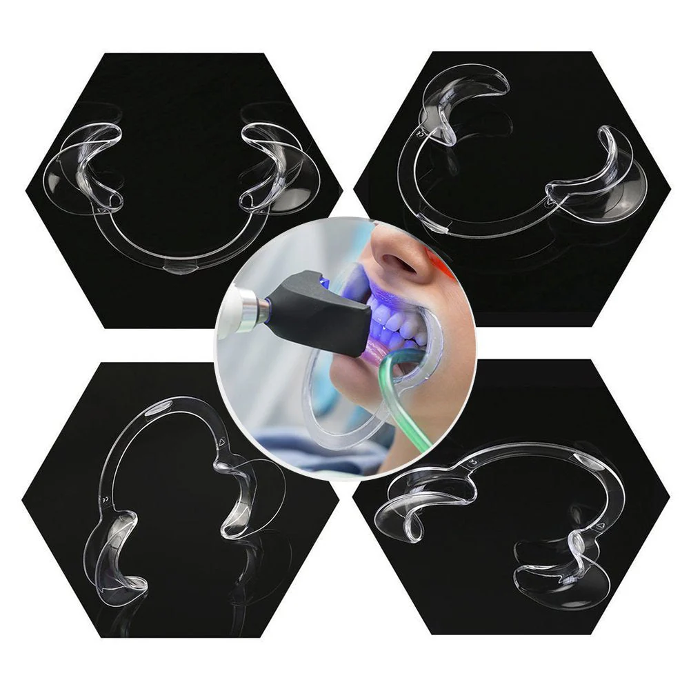 Vicloon Cheek Holder Mouth Angle Holder for Mouth Opener Challenge, 10 Pieces Dental C-Shape Mouth Opener for Teeth Whitening (Transparent) Transparent - Image 5