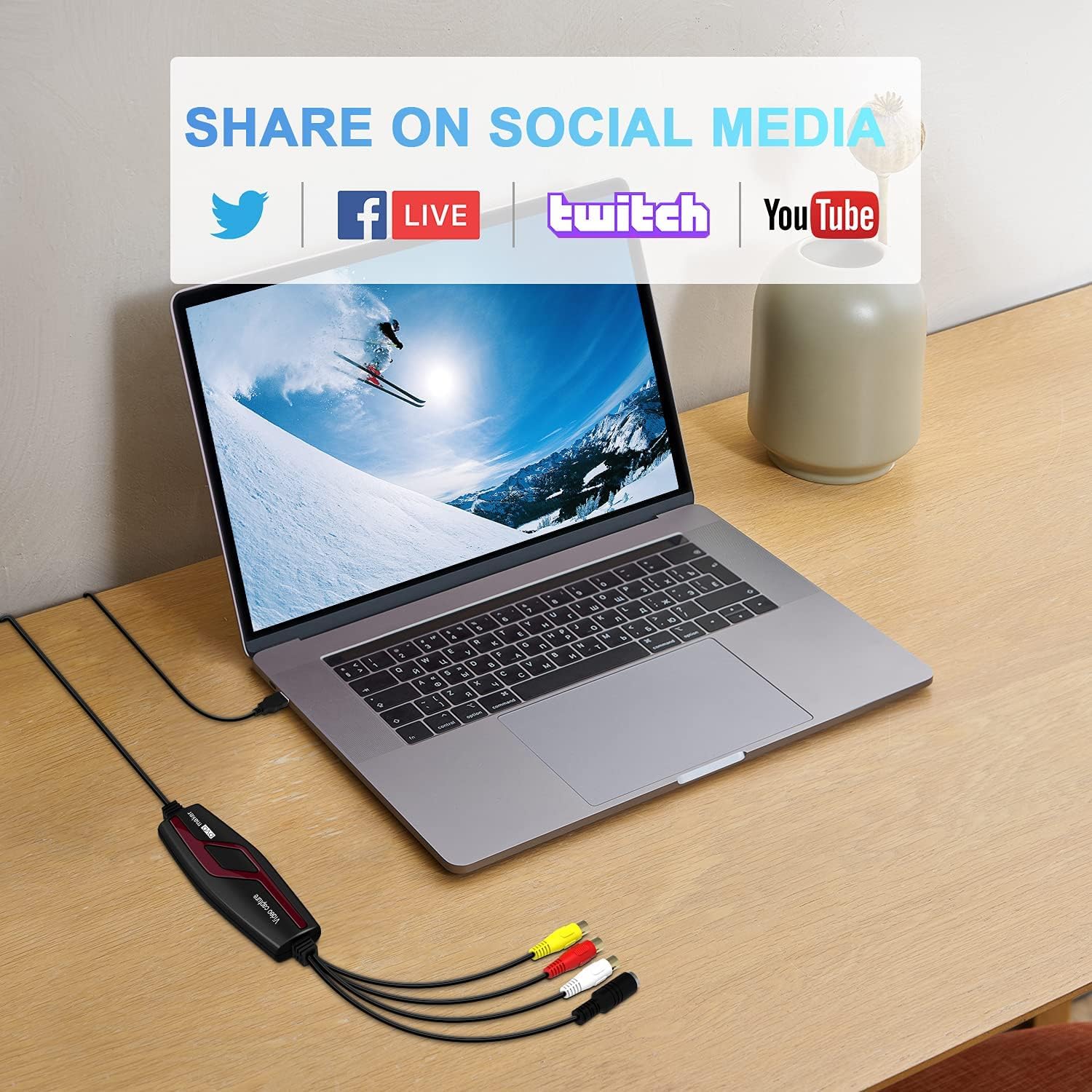Video Capture Card USB 2.0, RCA to USB Video Capture Device, Digital Video Converter to Save Digital Files for Your Mac OS X Windows 7 8 10 11 PC, One Touch VCR TV to DVD, Black DigitPro Video Capture Card USB 2.0 - Image 4