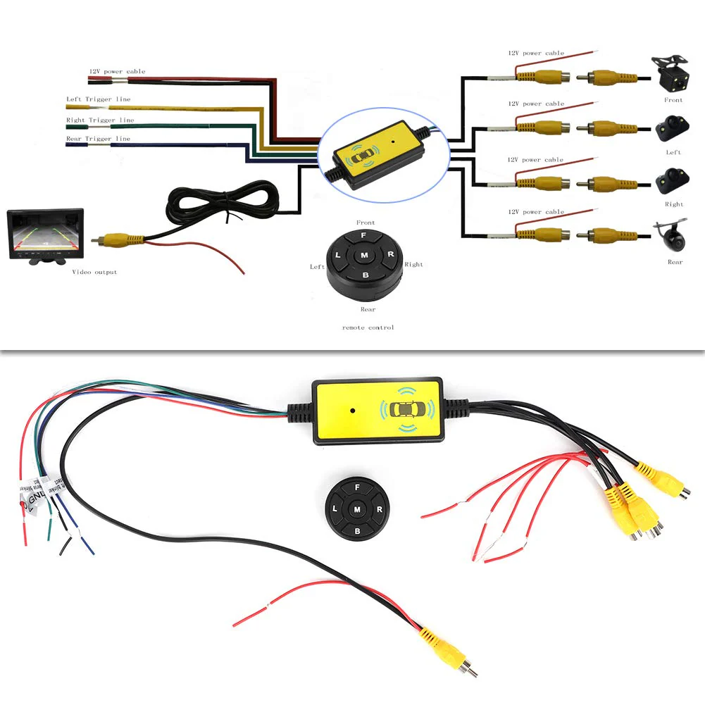 Video Switcher 4 Input 1 Intelligent Car Video Switcher Converter Output Switch Video System Auto Parts - Image 3