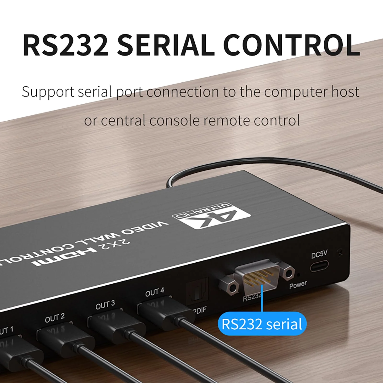 Video Wall Controller 2x2 4k, HDMI TV Video Wall Processor，4 tv Screens into 1 Wall Display with 180 Degree Rotate，Multiple tv Screens one Picture, 8 Splicing Modes 2x2,1x2,1x3,1x4,2x1,3x1,4x1 - Image 4