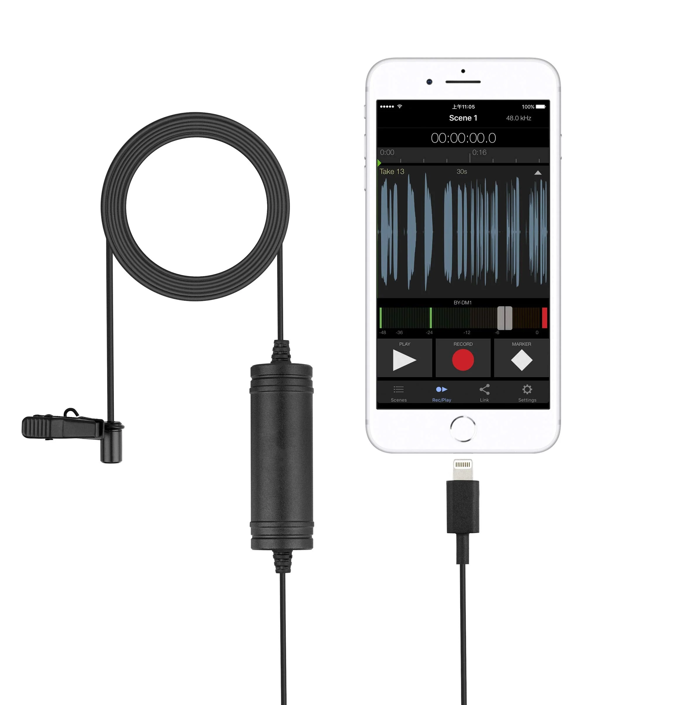 Vidpro XM-LT Lavalier Microphone for Apple iOS Devices fits iPad and iPhone. Omni-Directional Audio Pickup Pattern. Includes 20 Foot Audio Cable with Lapel Clip and Foam Windscreen - Image 2