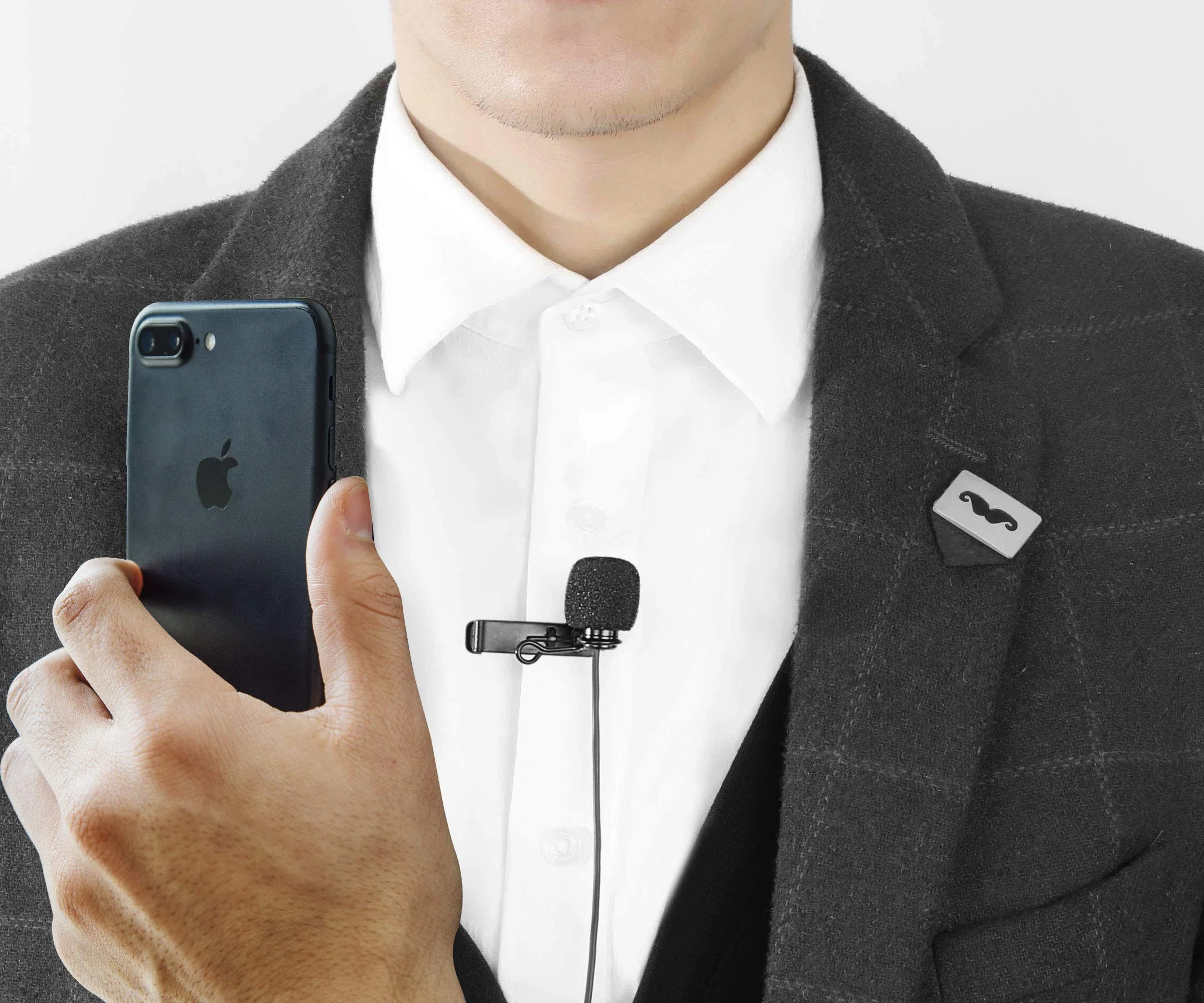 Vidpro XM-LT Lavalier Microphone for Apple iOS Devices fits iPad and iPhone. Omni-Directional Audio Pickup Pattern. Includes 20 Foot Audio Cable with Lapel Clip and Foam Windscreen - Image 5