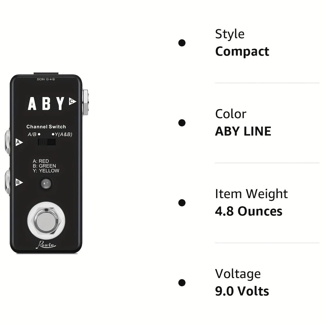 Vintage ABY Line Guitar Effect Pedal LEF-330 with True Bypass, Signal Switch, and Solid Construction - Image 5