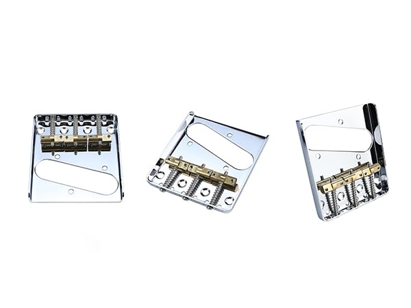 Vintage Fixed Guitar Bridge with Brass Compensated 3-Saddle Steel Baseplate 10.8mm Guitar Bridge Compatible with Vintage Telecaster Tele Style Electric Guitar Replacement Parts Chrome - Image 8