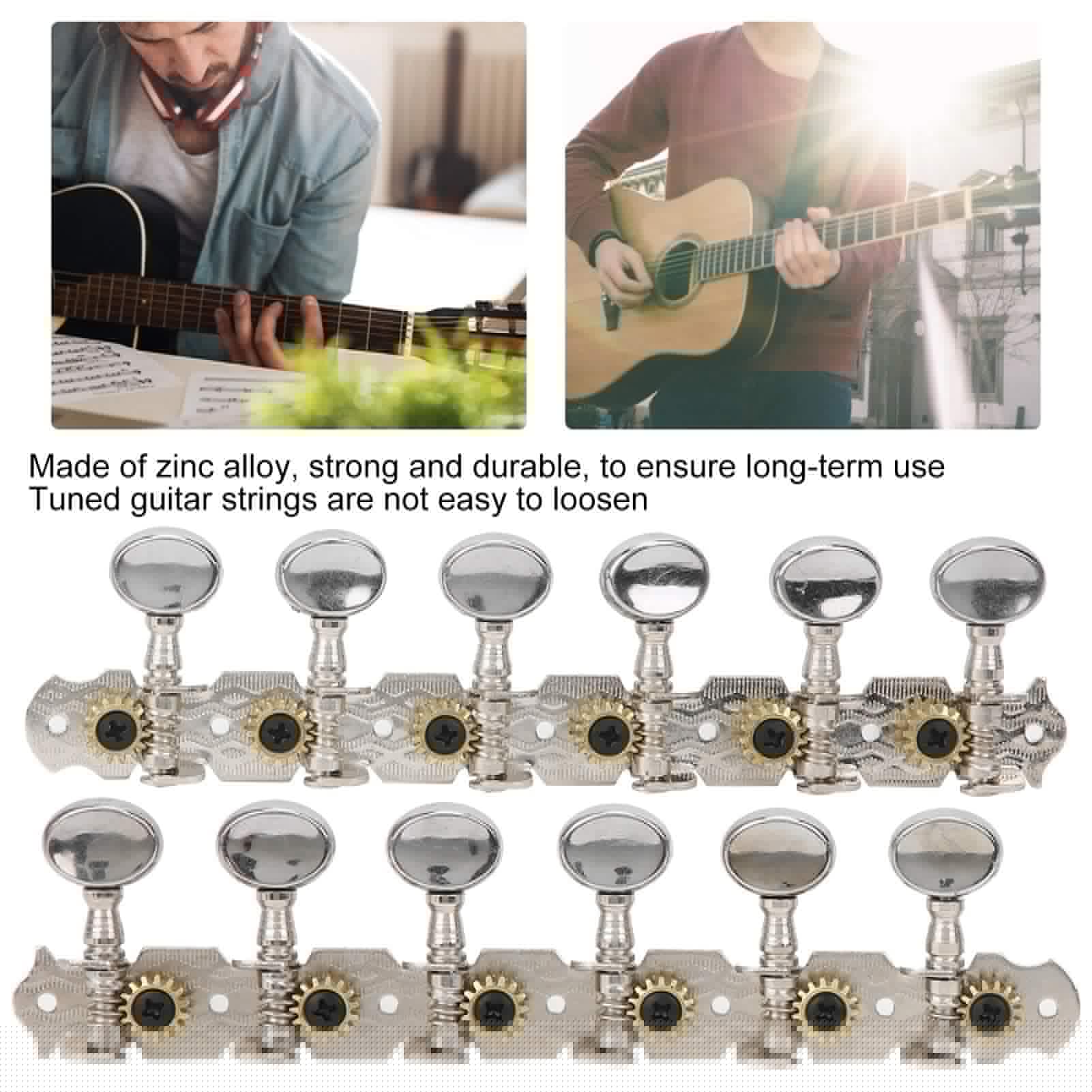 Vintage Guitar String Tuning Peg Tuner Machine Head 6L 6R Tuning Keys for Electric, Classical, Folk or Acoustic Guitars String Tuners Replacement Set - Image 5