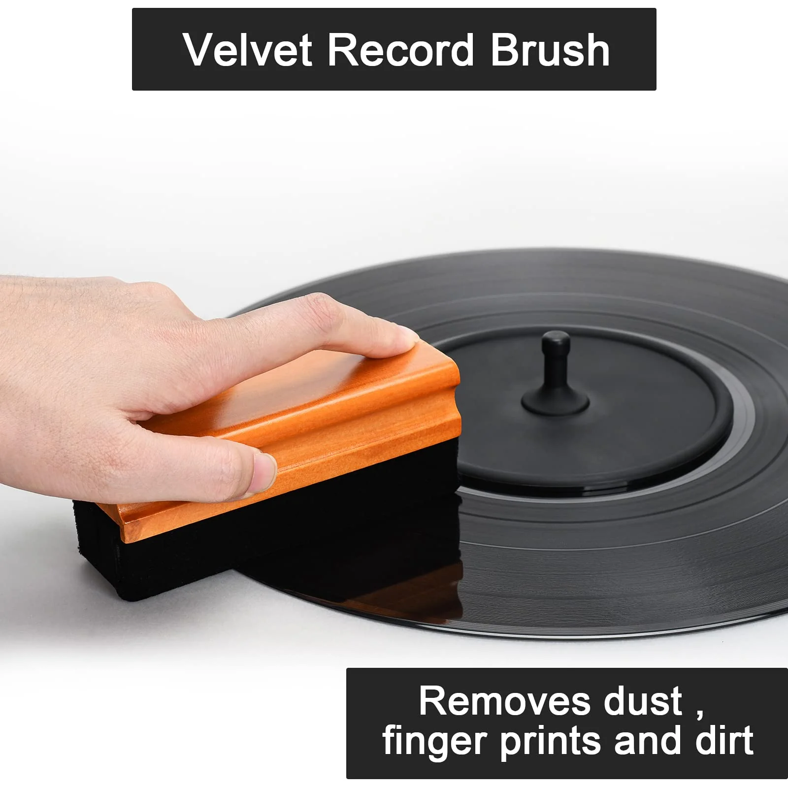 Vinyl Record Cleaner, 7-in-1 Record Cleaning kit - Soft Velvet - Nylon Microfiber Brush - Cleaner Fluid - Label Protector - Air Blower Cleaner - Stylus Brush - Brush for Velvet for Records Albums - Image 4