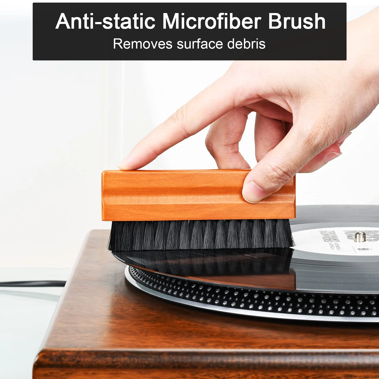Vinyl Record Cleaner, 7-in-1 Record Cleaning kit - Soft Velvet - Nylon Microfiber Brush - Cleaner Fluid - Label Protector - Air Blower Cleaner - Stylus Brush - Brush for Velvet for Records Albums - Image 5