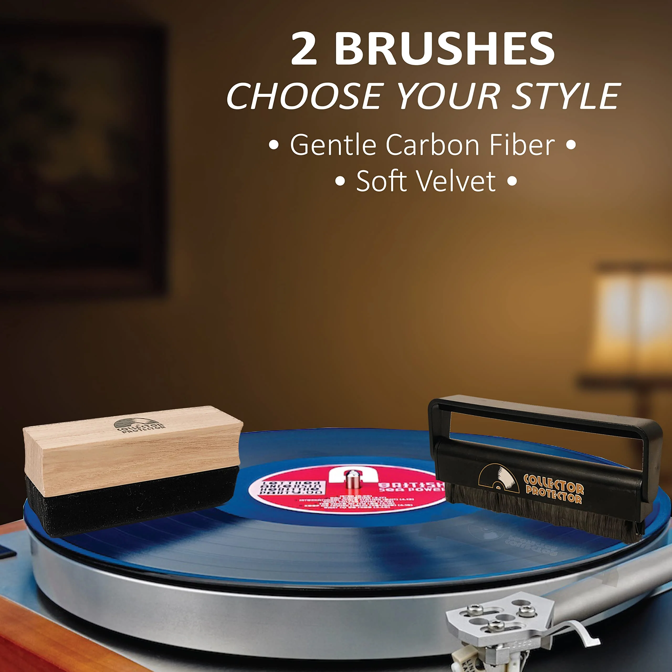Vinyl Record Cleaner Kit | The Complete Set | Includes Soft Velvet Record Brush, Carbon Fiber Brush, LP Cleaning Solution, Turntable Stylus Gel, Microfiber Cloth, Label Protector & Metal Storage Case - Image 6
