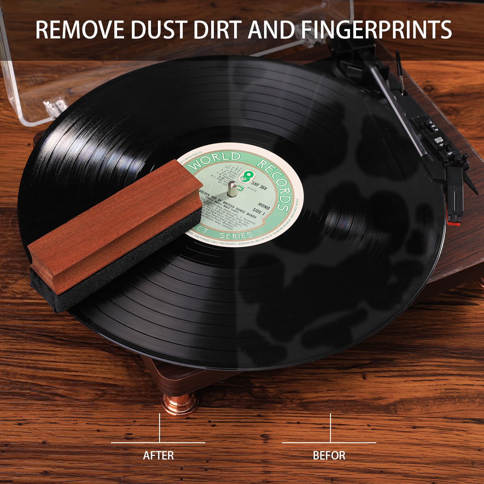 Vinyl Record Cleaning Kit|Complete 6-in-1 Vinyl Record Cleaner Kit for Albums|Includes Soft Velvet Vinyl Record Brush,LP Cleaning Liquid,Stylus Brush,Nylon Brush,Microfiber Cloth & Storage Box - Image 3