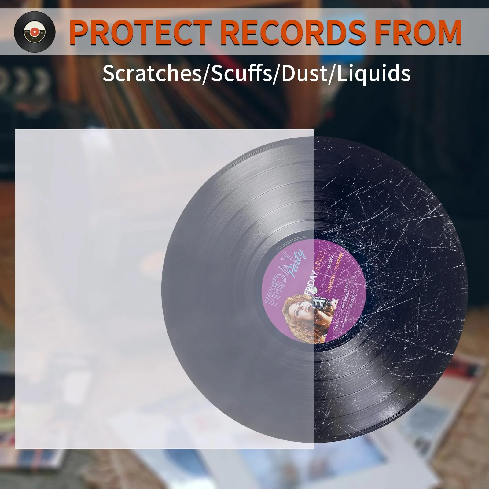 Vinyl Record Inner Sleeves, 30 Anti Static 12" LP Vinyl Inner Sleeves, Premium Protective Plastic Vinyl Sleeves Albums Covers for 33 RPM Record Protection Collection Storage Vinyl Lovers Gift 12"x12"-30Pack - Image 4