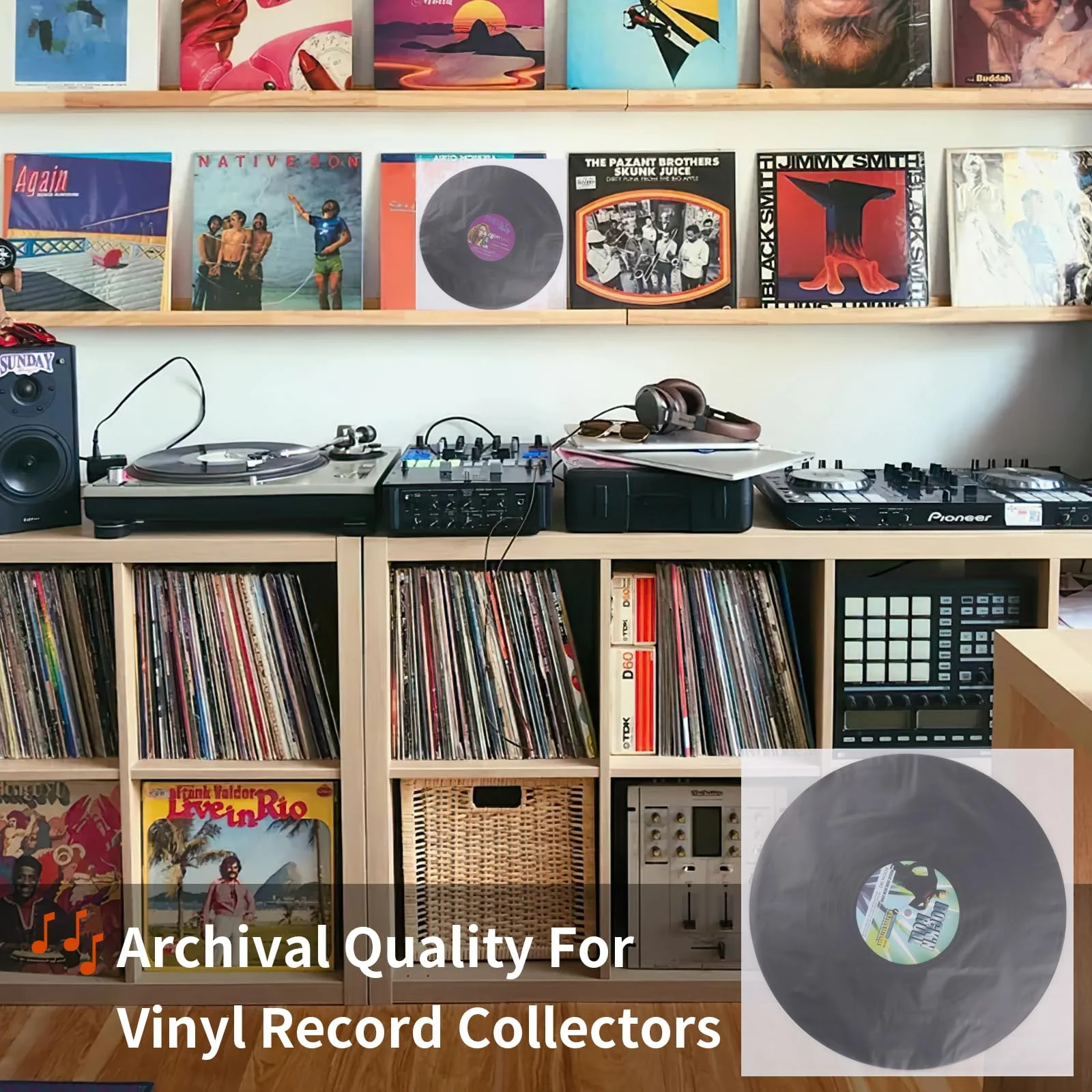 Vinyl Record Inner Sleeves, 30 Anti Static 12" LP Vinyl Inner Sleeves, Premium Protective Plastic Vinyl Sleeves Albums Covers for 33 RPM Record Protection Collection Storage Vinyl Lovers Gift 12"x12"-30Pack - Image 7