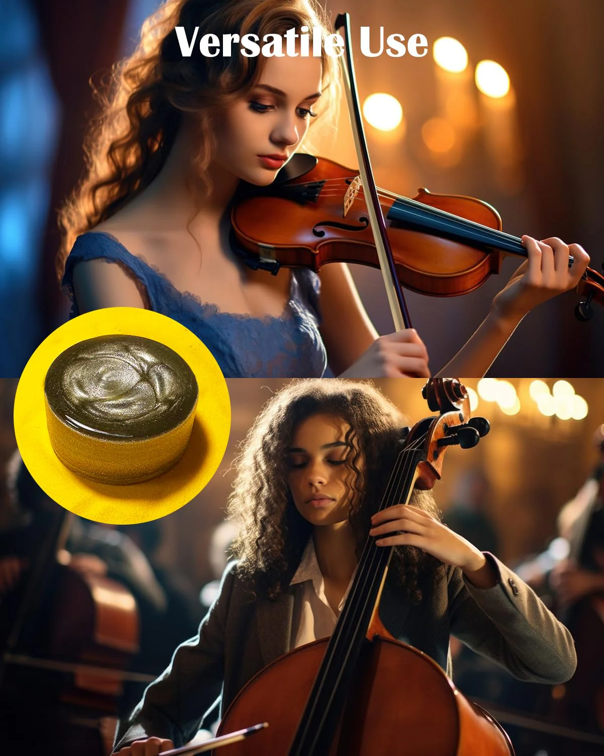 Viola Rosin for Bow, Light Violin Cello Rosin, Low Dust Resin, Easy to Use Premium Violin Accessories (Silver) Viola Rosin-Silver - Image 4