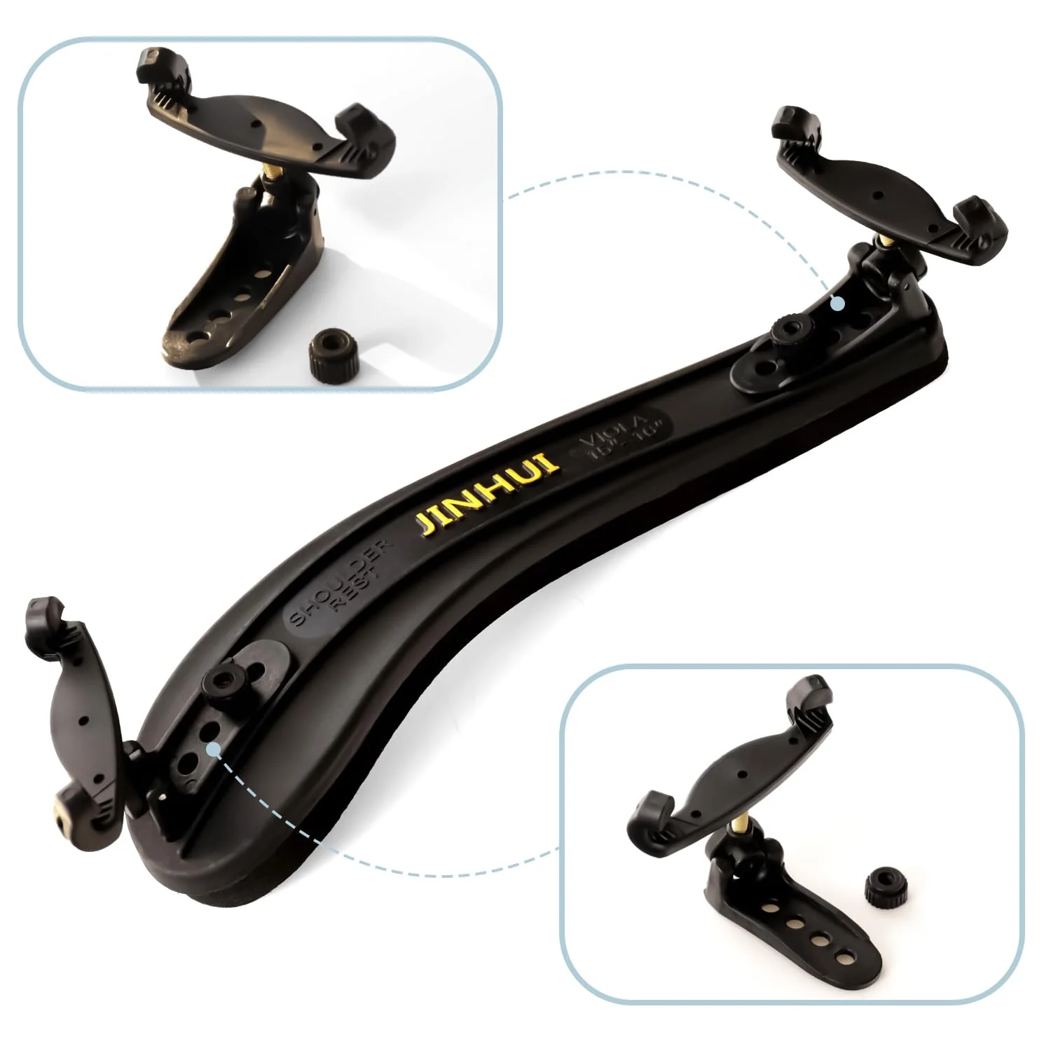 Viola Shoulder Rest for 15 inch - 16 1/2 inch Viola, with Collapsible and Height Adjustable Feet (15"-16.5") For Viola - Image 3