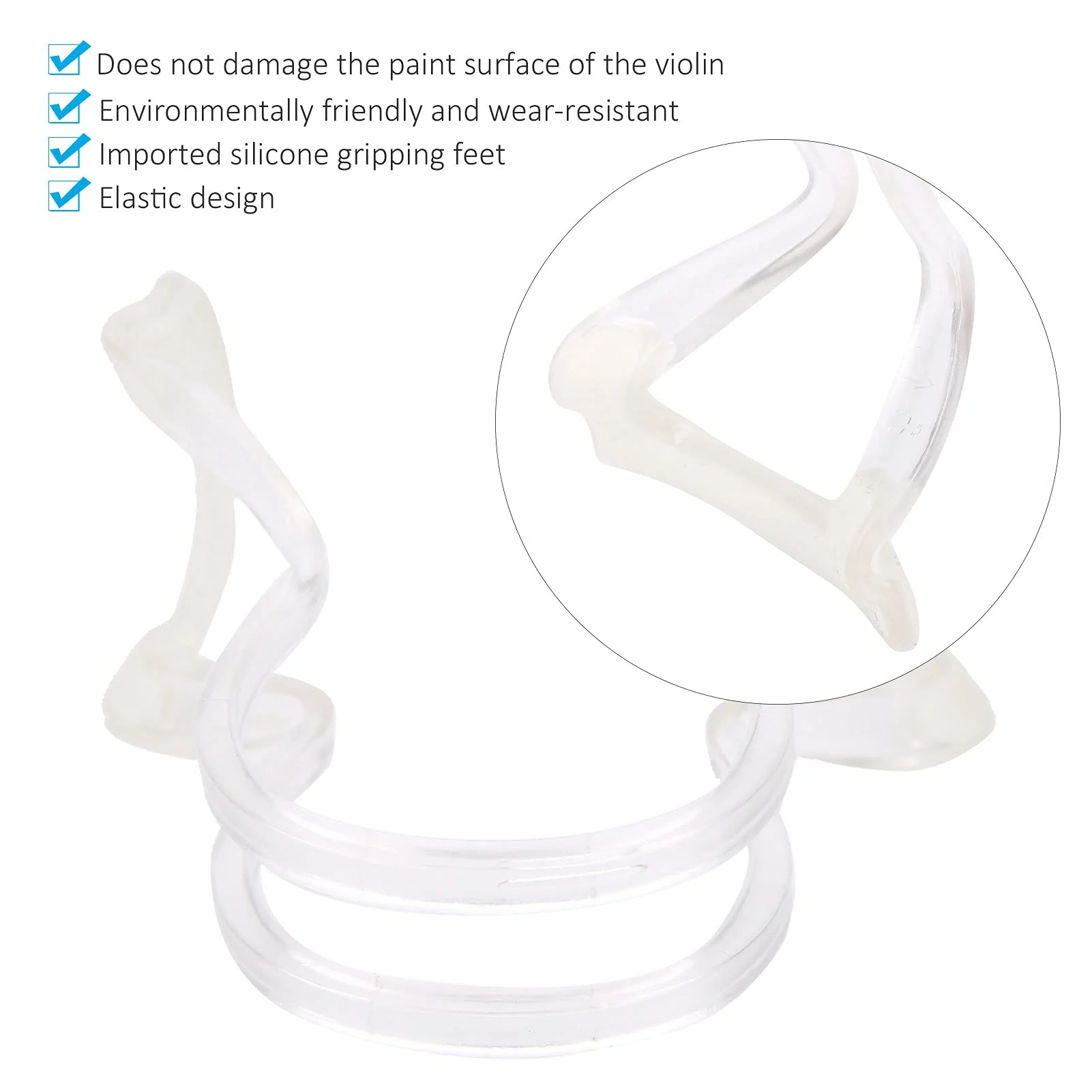 Violin Bow Collimator, 1/4 1/8 1/10 Straightness Corrector Teaching Tool Violin Training Accessory with Imported Silicone Gripping Feet(white) white - Image 2