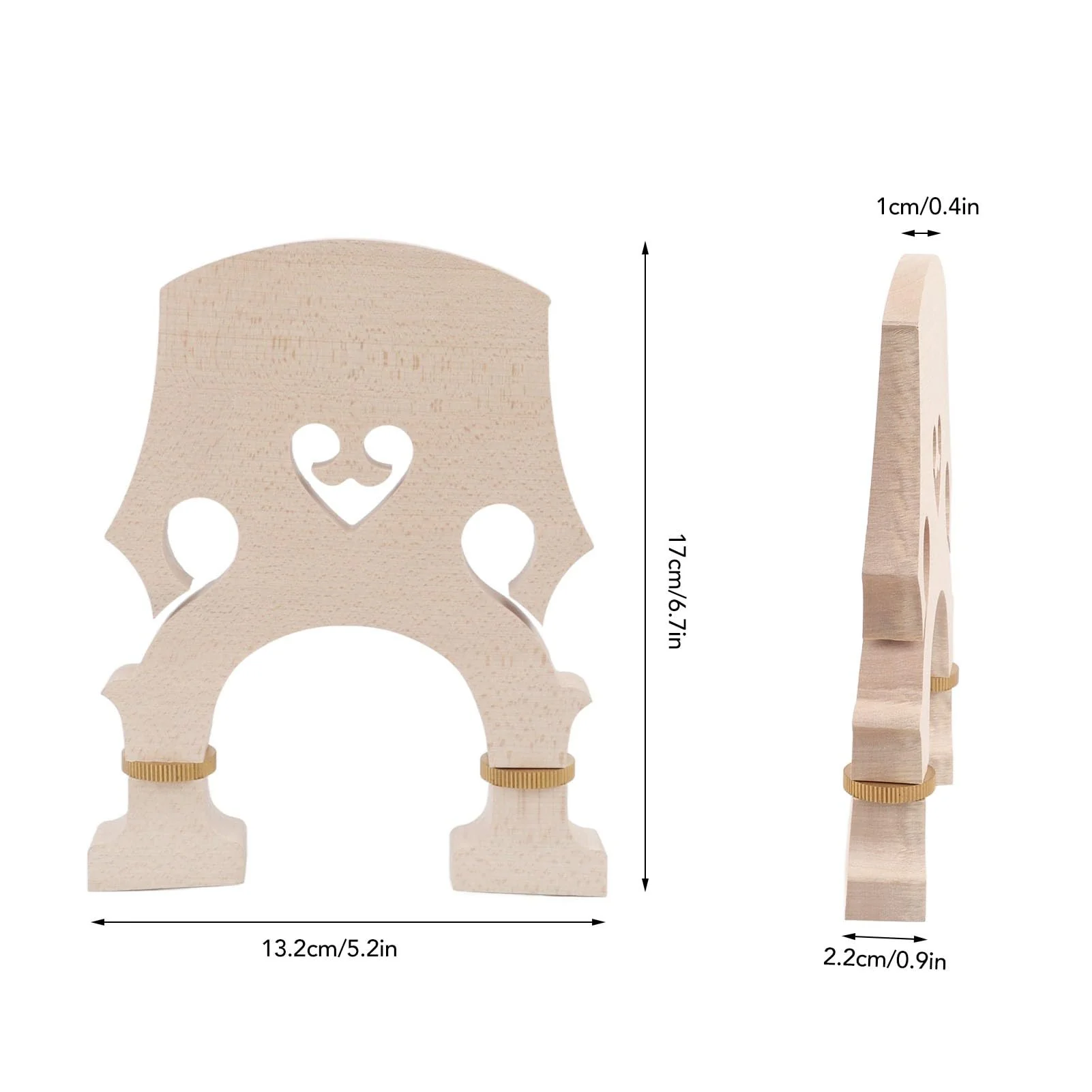 Violin Bridge 3/4, Adjustable Upright Brass Screw Double Bass Bridge for Replacement Enhance Performance Perfectly Match Original - Image 4