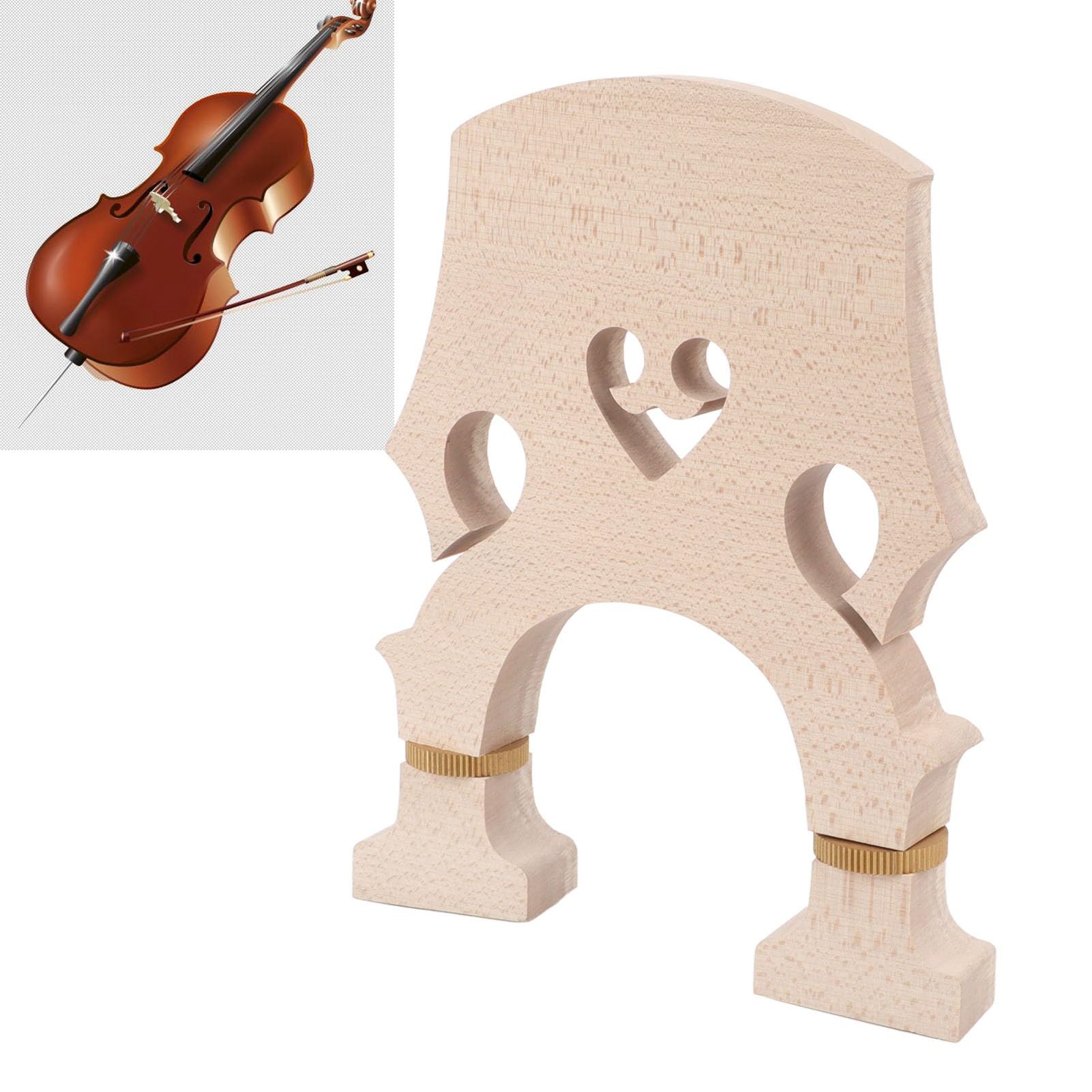 Violin Bridge 3/4, Adjustable Upright Brass Screw Double Bass Bridge for Replacement Enhance Performance Perfectly Match Original - Image 6