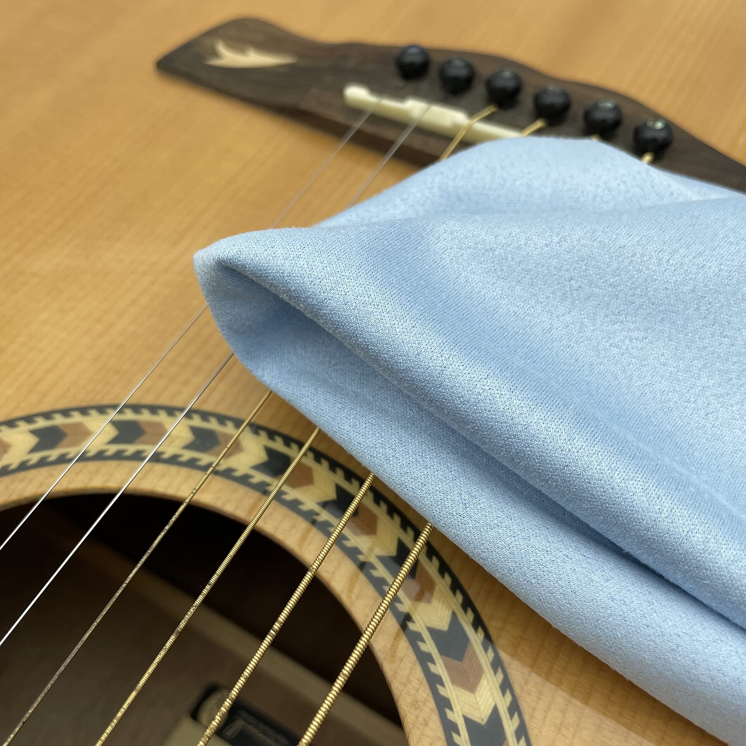 Violin Clean Cloths Microfiber (6-Pack 12"x12" Cloths Blue) Plush Polishing Cloths for Musical Instruments Premium Cleaning Cloths for Guitar Piano Clarinet Trumpet Sax Universal (HCIS-1212-B) 12"X12" 6 Pack - Image 3