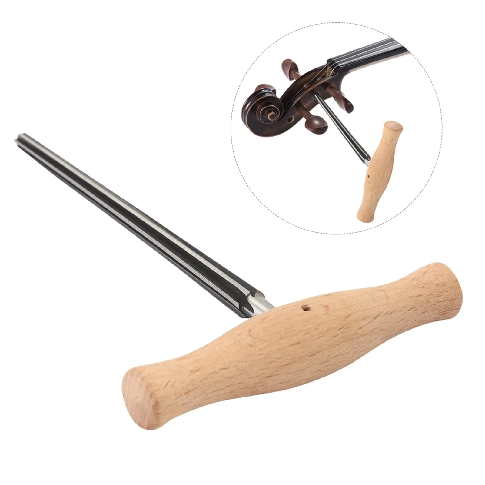 Violin Peg Hole Reamer 1:30 Taper with Wood Handle Violin Luthier Tool for 3/4 4/4 Violins Reamer T Handle Bridge Pin Reamer for Wood Latches, Woodworker, Repairman Maintenance Cutting Tool - Image 9