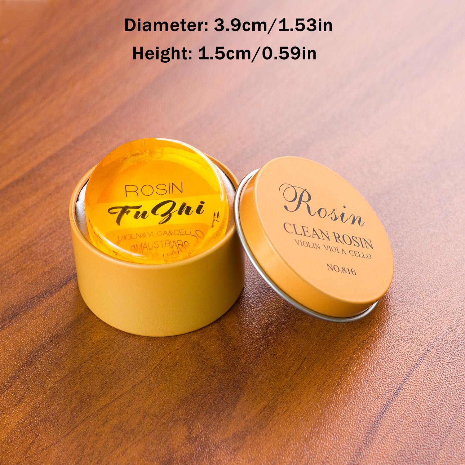 Violin Rosin 2 Pack, Natural Rosin with Case, Light Low Dust Rosin for Violin Viola and Cello Bows Yellow - Image 2