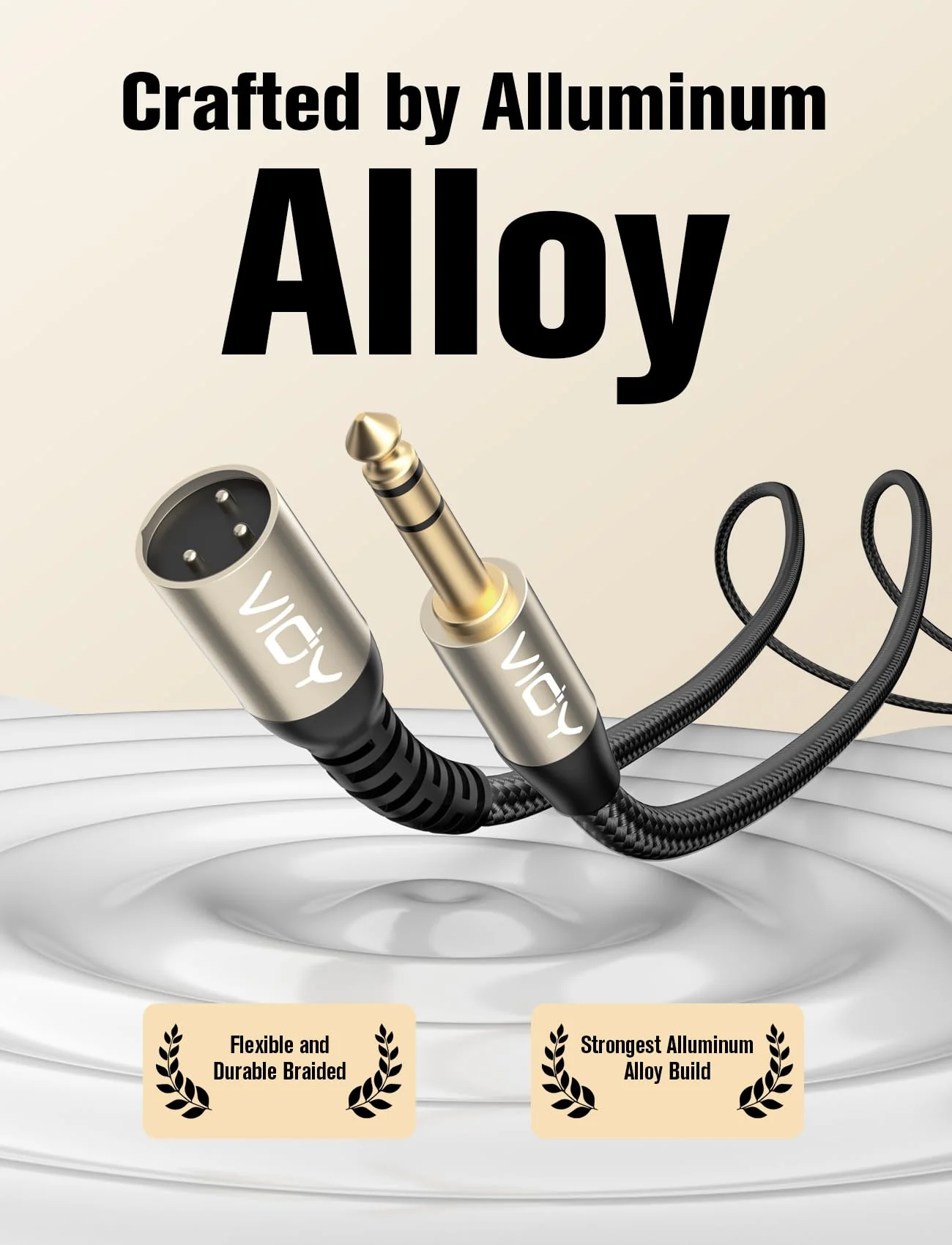 VIOY XLR to 6.35mm Cable 20 FT, 1/4 Inch TRS to XLR Male Balanced Microphone Cable for Mixers, Amplifiers, Speakers, Dynamic Microphones, CD Players, Electronic Piano, Karaoke Machines 20FT - Image 3