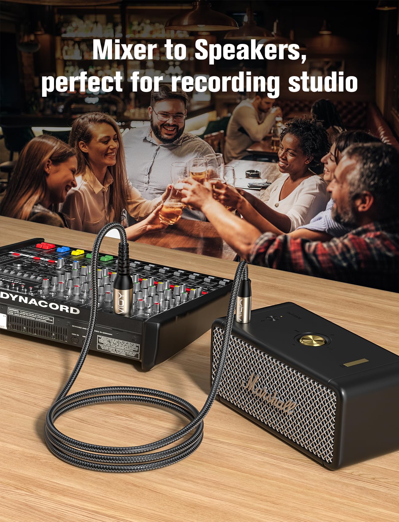 VIOY XLR to 6.35mm Cable 32.8 FT, 1/4 Inch TRS to XLR Male Balanced Microphone Cable for Mixers, Amplifiers, Speakers, Dynamic Microphones, CD Players, Electronic Piano, Karaoke Machines 32.8FT - Image 5