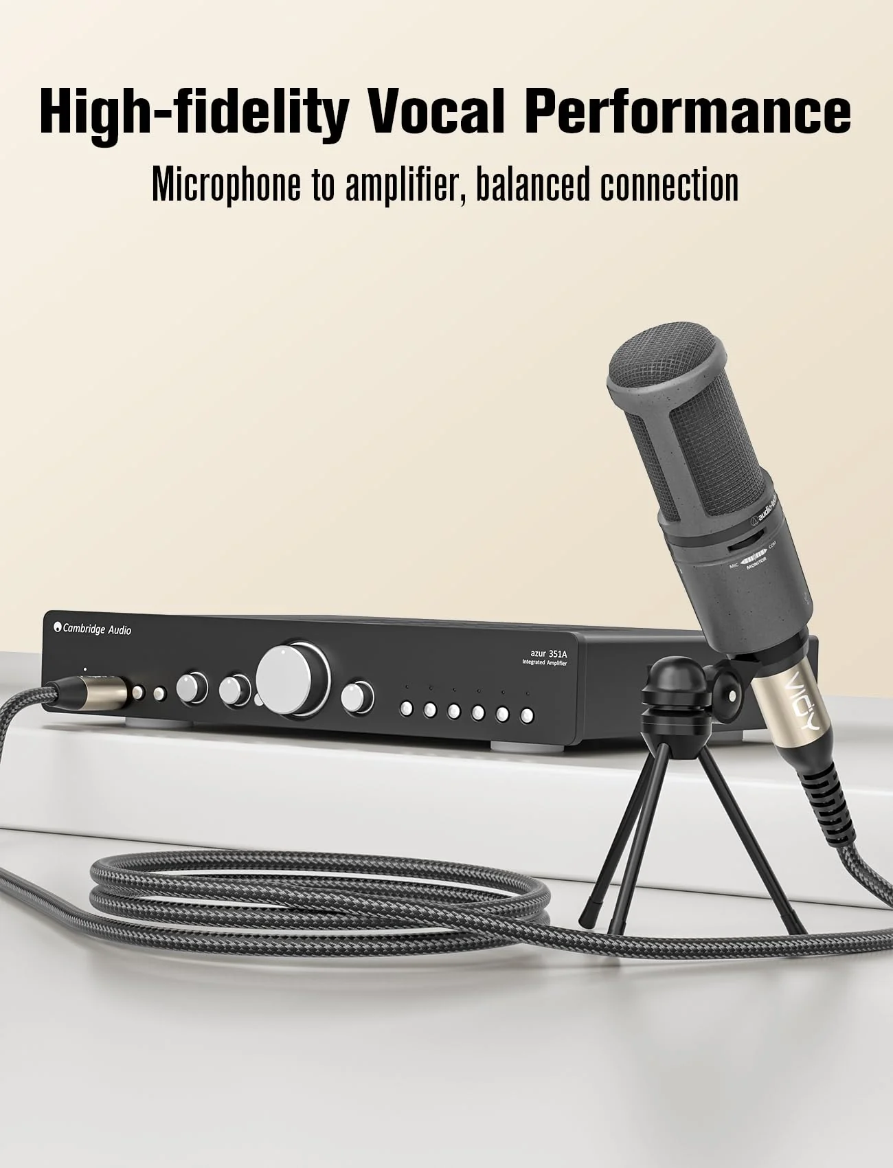 VIOY XLR to 6.35mm Cable 32.8 FT, 1/4 Inch TRS to XLR Male Balanced Microphone Cable for Mixers, Amplifiers, Speakers, Dynamic Microphones, CD Players, Electronic Piano, Karaoke Machines 32.8FT - Image 6