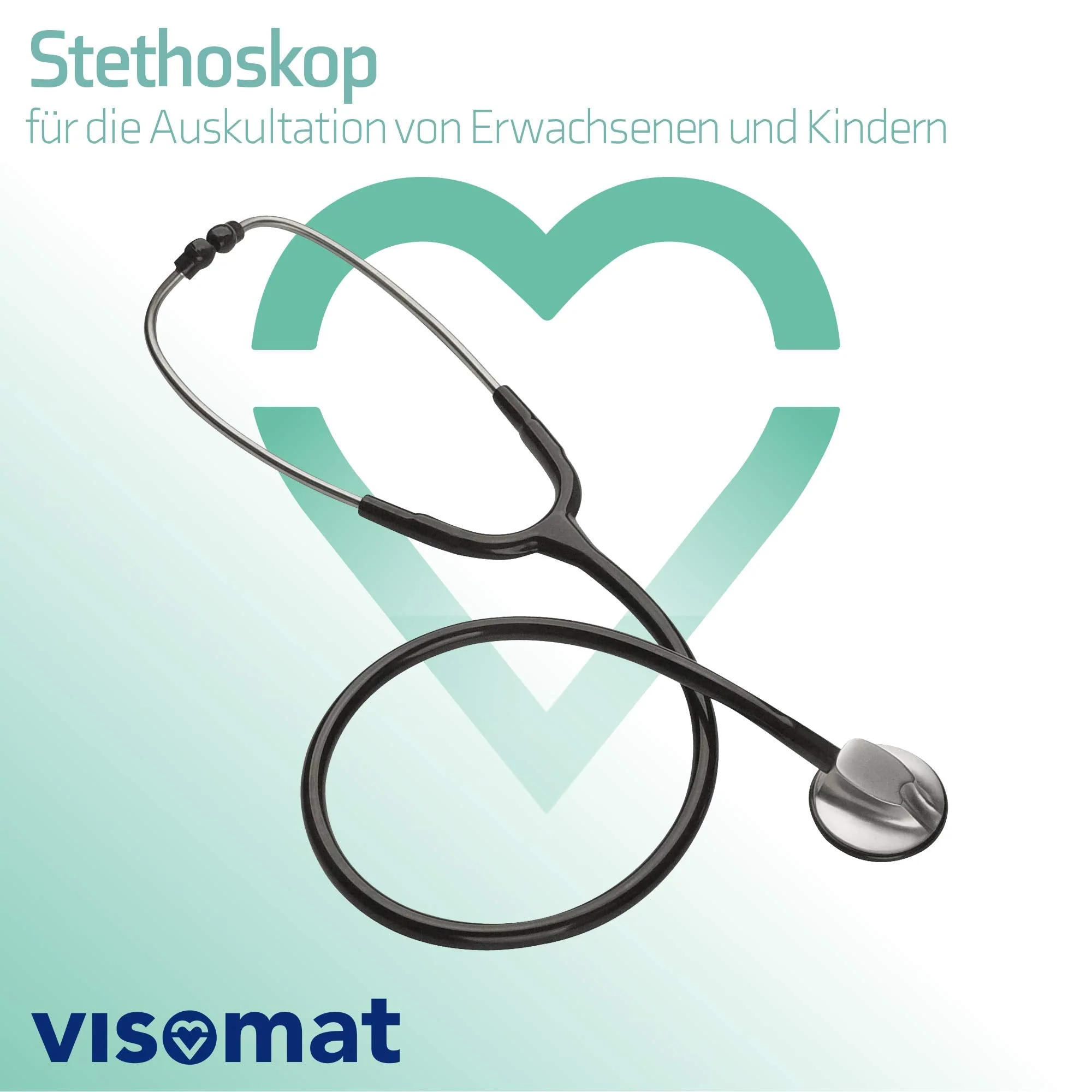 visomat 27900 Stethoscope for Auscultation of Adults and Children, Black, 155 g - Image 2