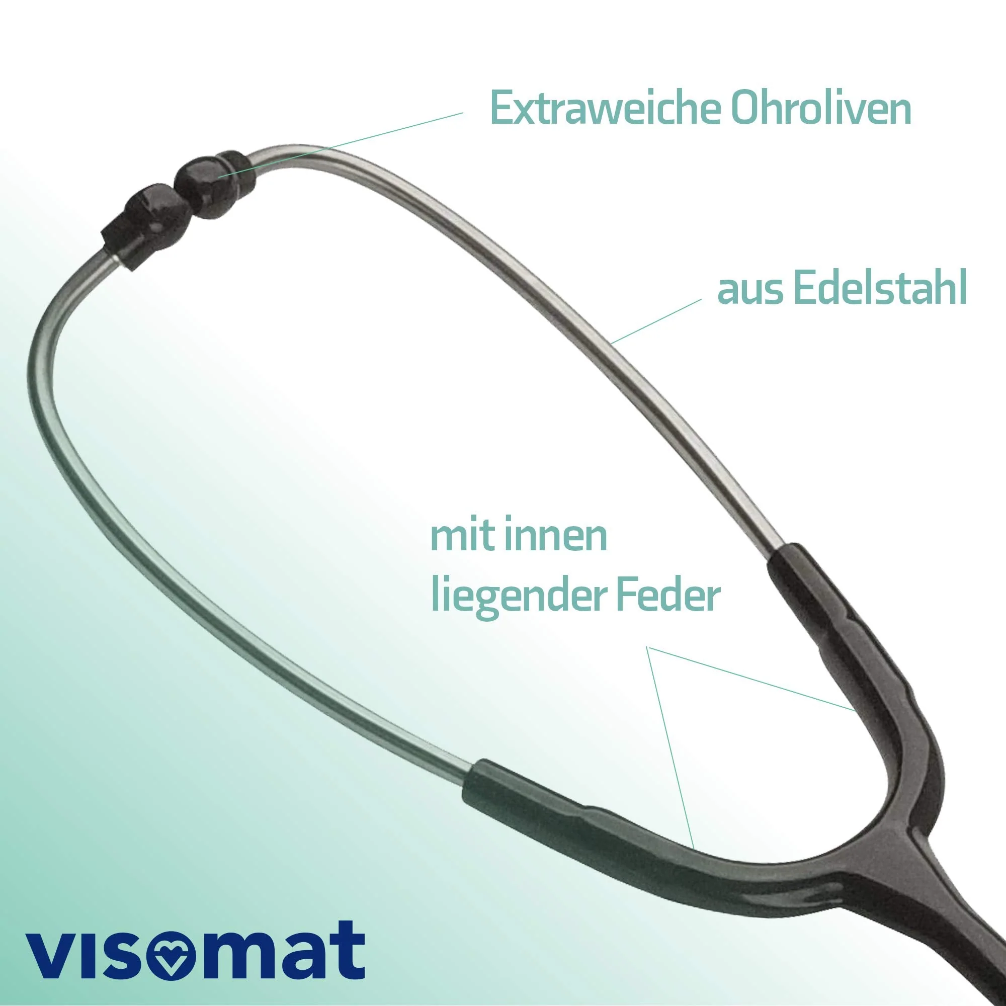 visomat 27900 Stethoscope for Auscultation of Adults and Children, Black, 155 g - Image 3
