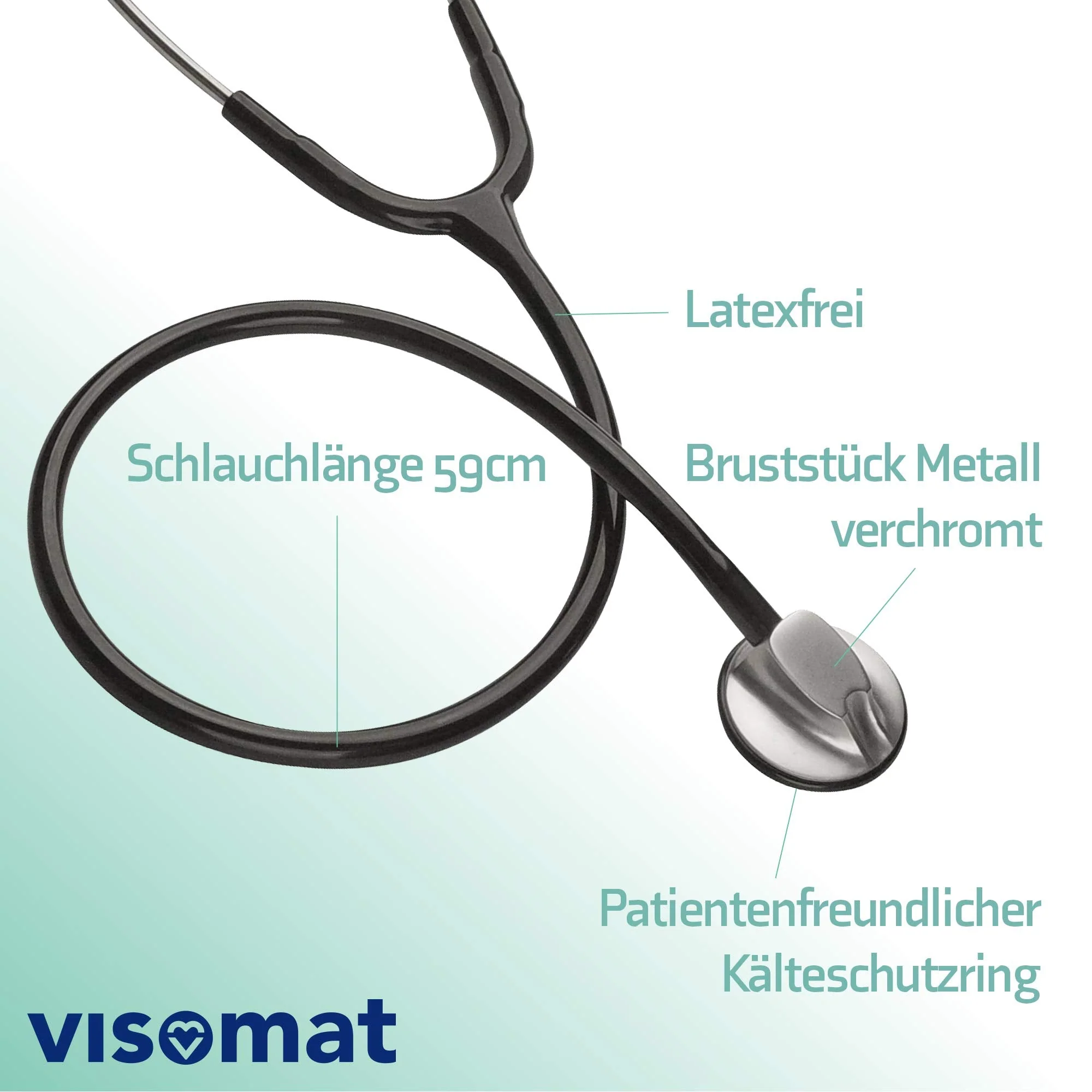 visomat 27900 Stethoscope for Auscultation of Adults and Children, Black, 155 g - Image 4
