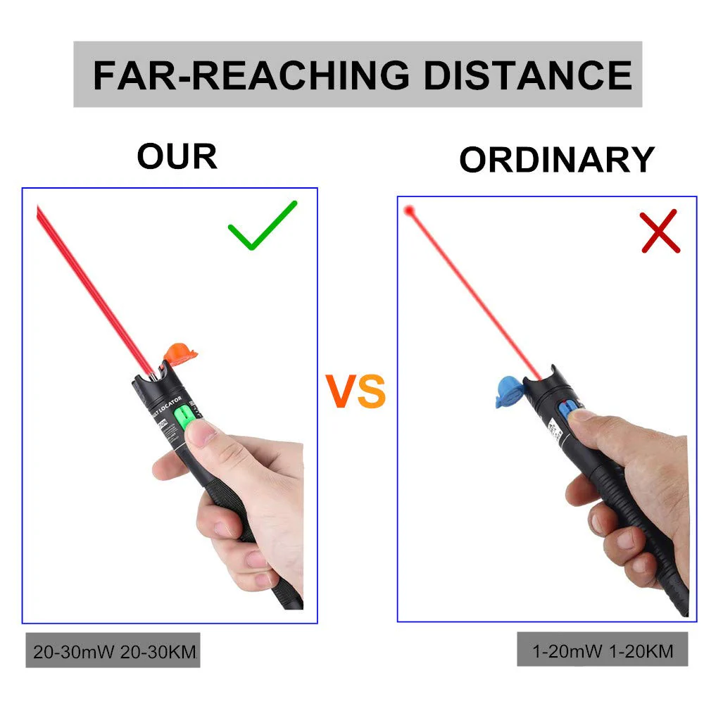 Visual Fault Locator, 30-50KM Fiber Optic Cable Tester Meter VFL Red Light Pen Light Source Testers - Image 4
