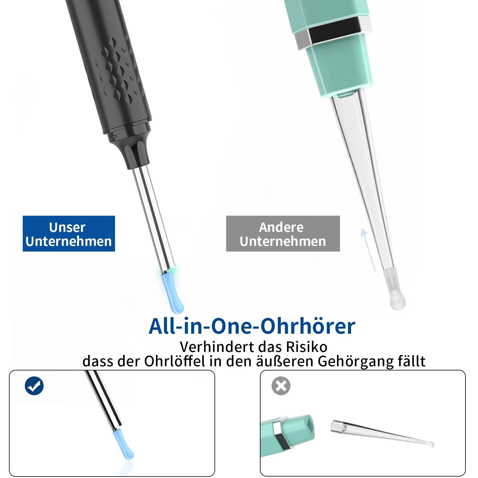 VITCOCO WI-FI 1080P Ear Wax Remover Otoscope, IP67 Waterproof Ear Cleaner for Adults, Ear Cleaning for iPhone, iPad and Android Smartphones - Image 6