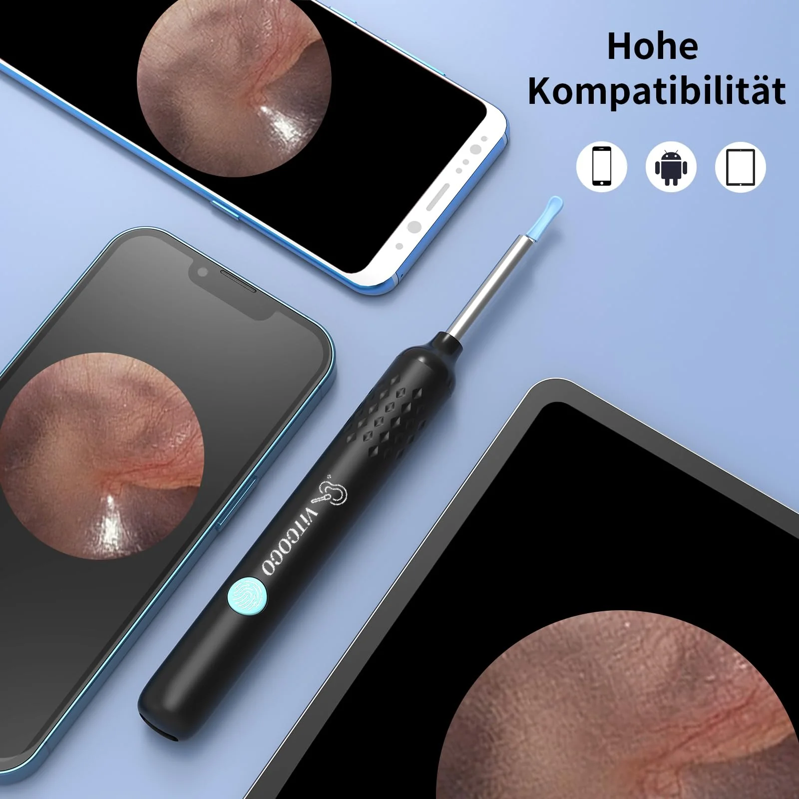 VITCOCO WI-FI 1080P Ear Wax Remover Otoscope, IP67 Waterproof Ear Cleaner for Adults, Ear Cleaning for iPhone, iPad and Android Smartphones - Image 7