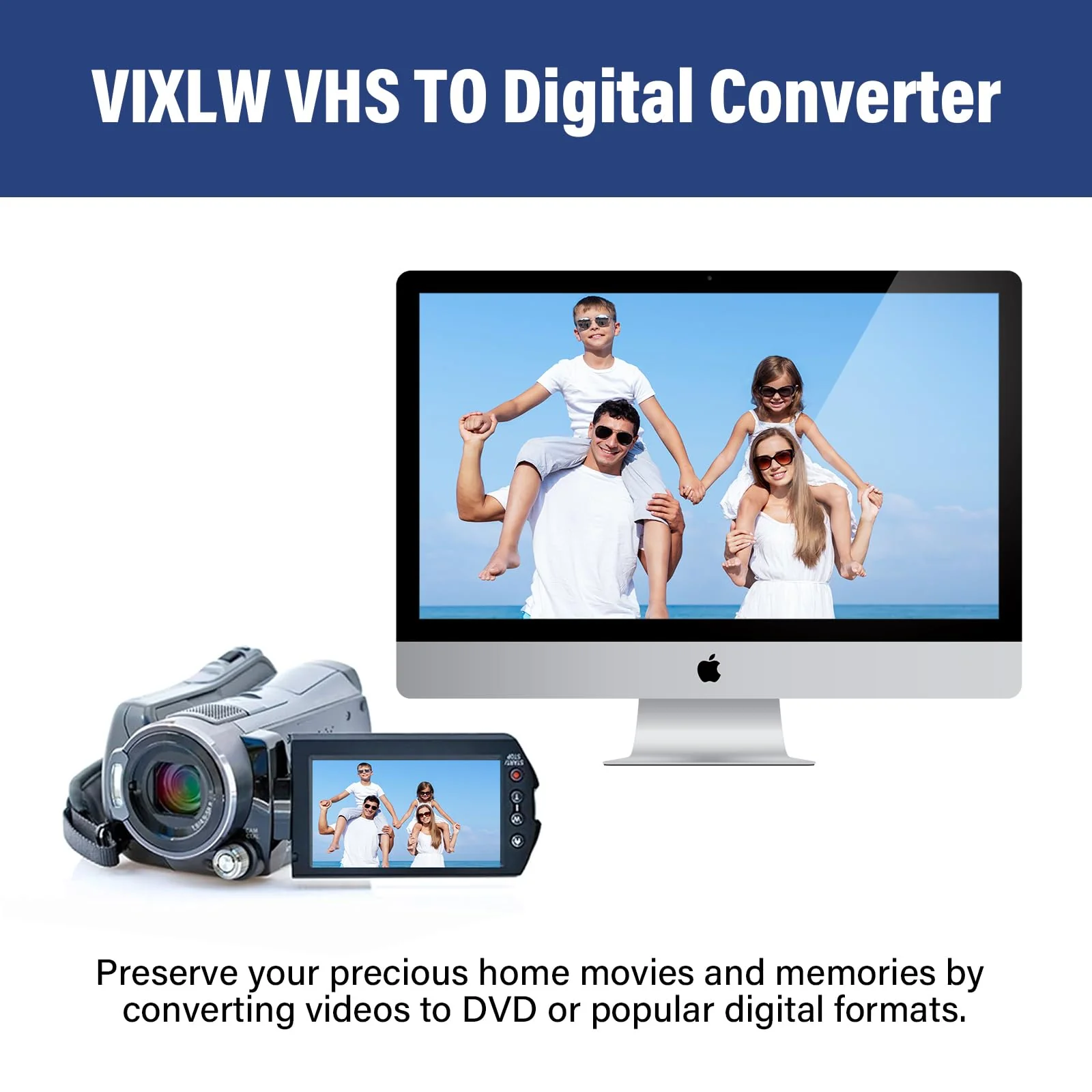 VIXLW Video Capture, USB Video Capture Device, Convert VHS to Digital, VHS/VCR/Hi8/Mini DV to Digital/DVD Converter, for Tape Player Camcorder Camera PC TV OBS, for Mac OS, Android, Windows RCA - Image 3