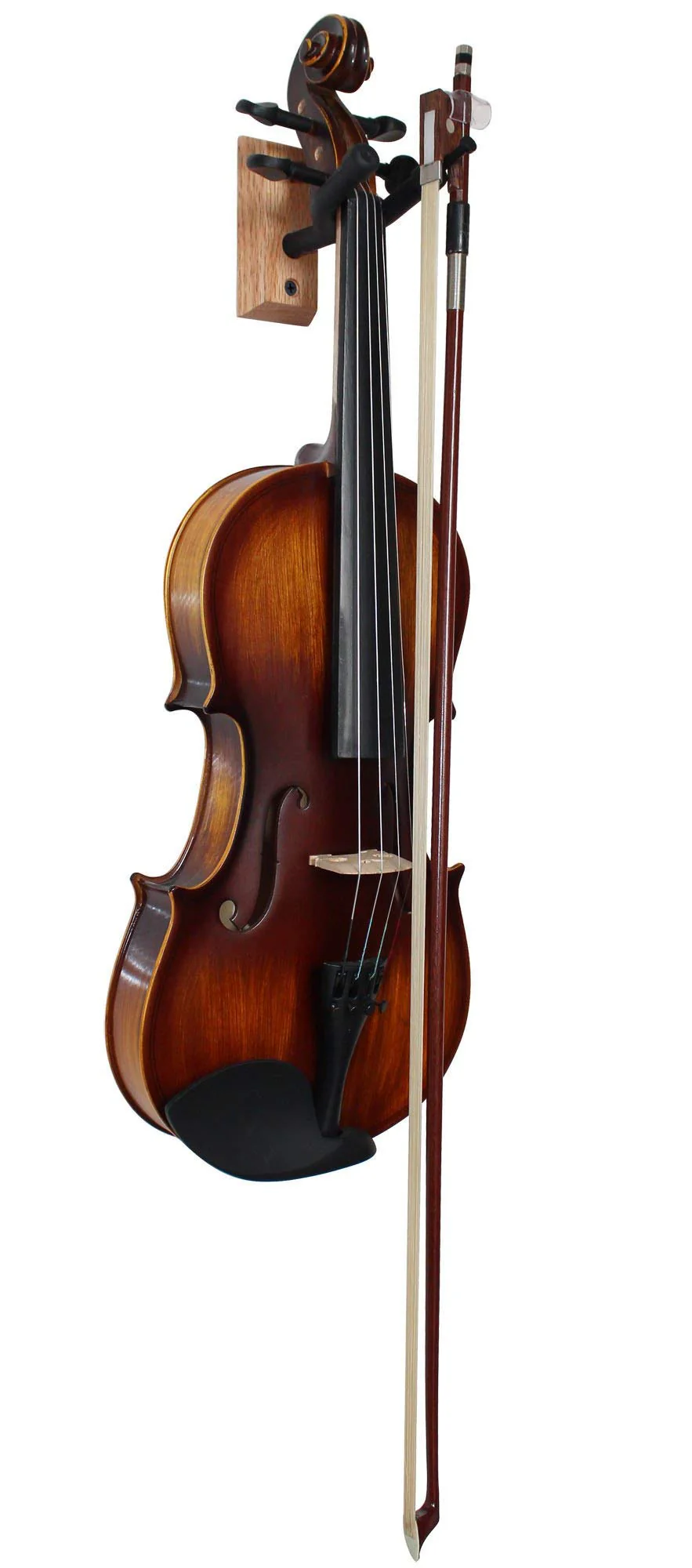 Vizcaya Hardwood Home & Studio Wall Mount Violin Hanger with Bow Holder(VLH30) VLH30 - Image 6