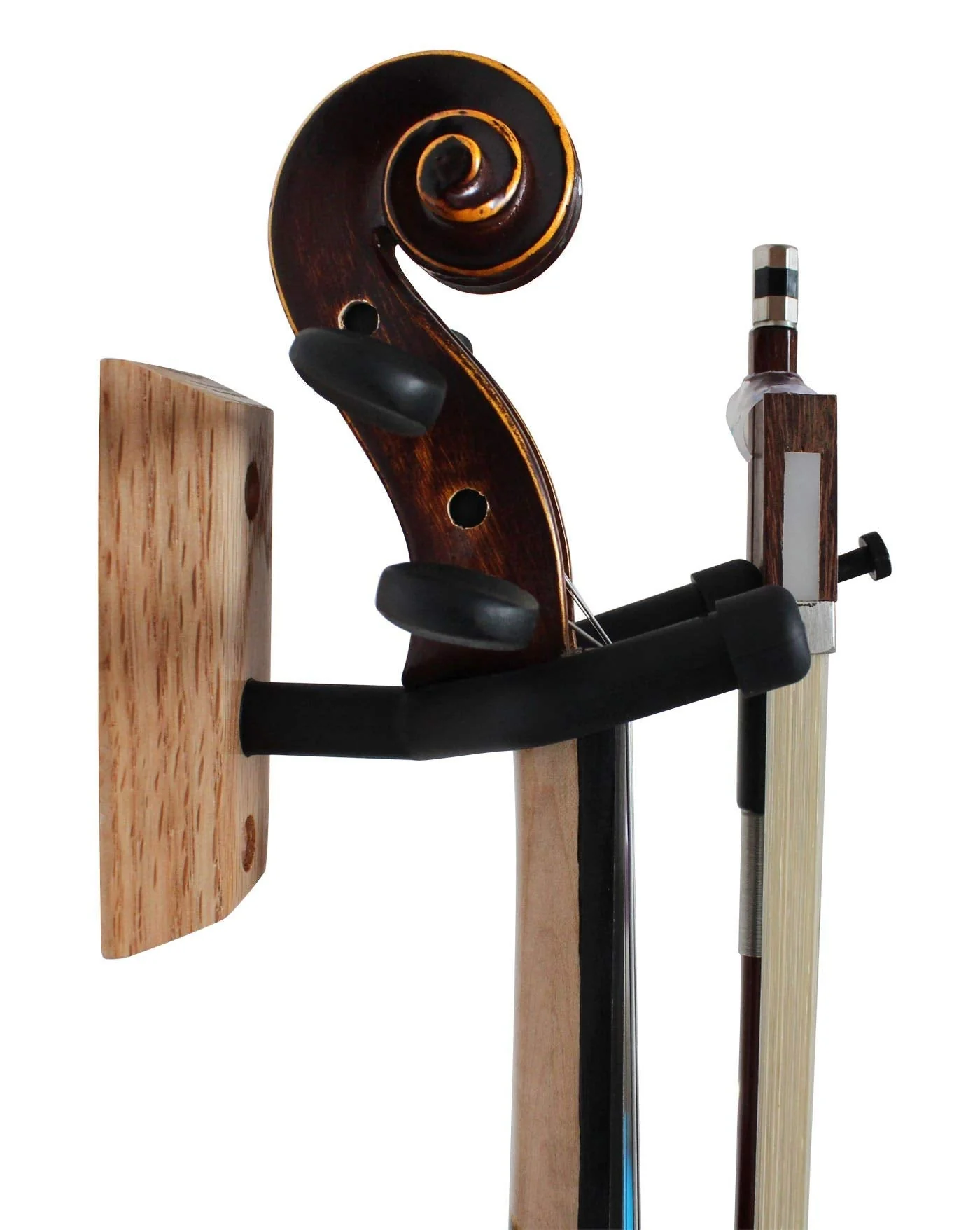 Vizcaya Hardwood Home & Studio Wall Mount Violin Hanger with Bow Holder(VLH30) VLH30 - Image 7