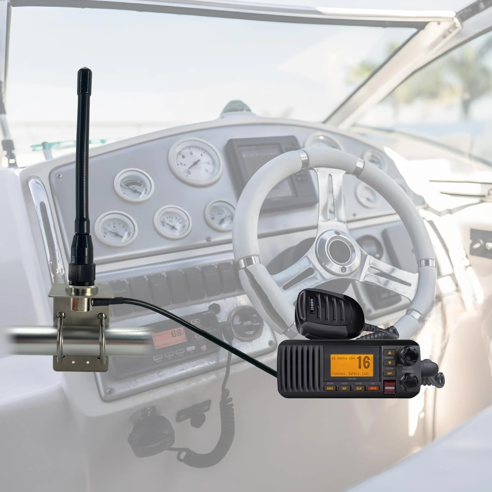 VM200 Marine Antenna, Durable 153-164Mhz Boat Radio Antenna with 16ft RG58 Coaxial Cable and L-Bracket, Ideal for Marine Radio - Image 5