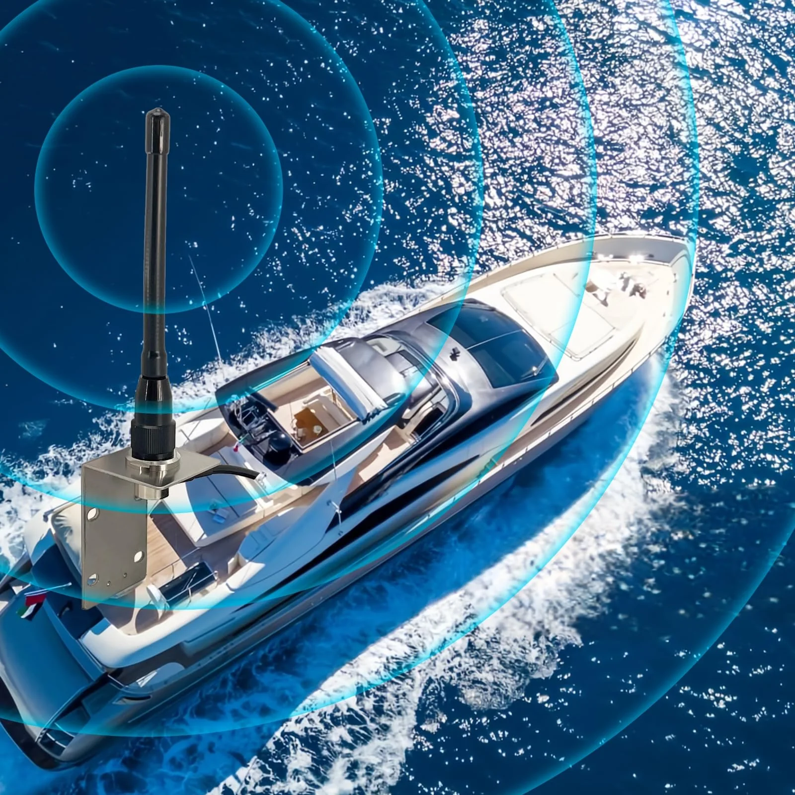 VM200 Marine Antenna, Durable 153-164Mhz Boat Radio Antenna with 16ft RG58 Coaxial Cable and L-Bracket, Ideal for Marine Radio - Image 6