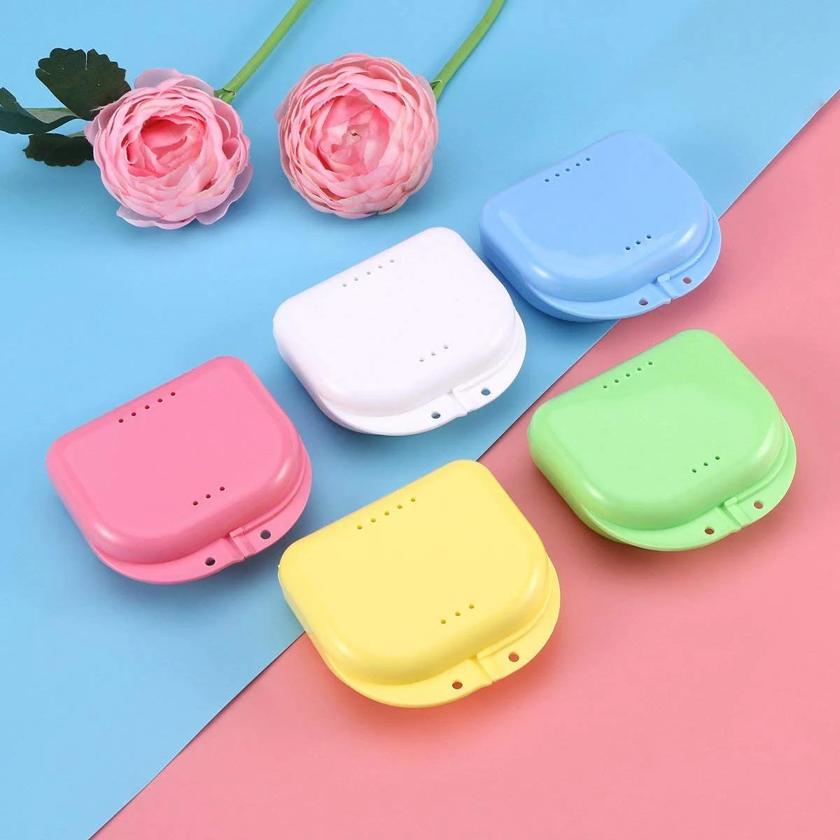 Voarge Dental Box Dental Box Dental Denture Cup Container Container Container Denture Orthopaedic Pack of 5 Braces Box Also for Bite Splint - Image 7