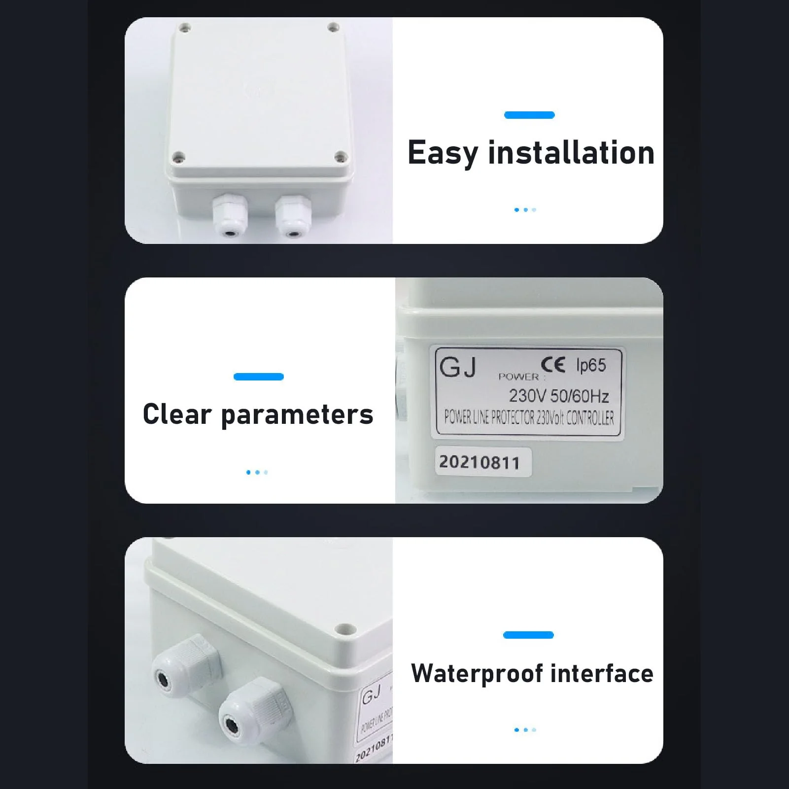 VOBOR EMI Mains Filter, Single-Phase 230V 10A IP65 Waterproof, Power EMI Filter for Anti-Interference - Image 6