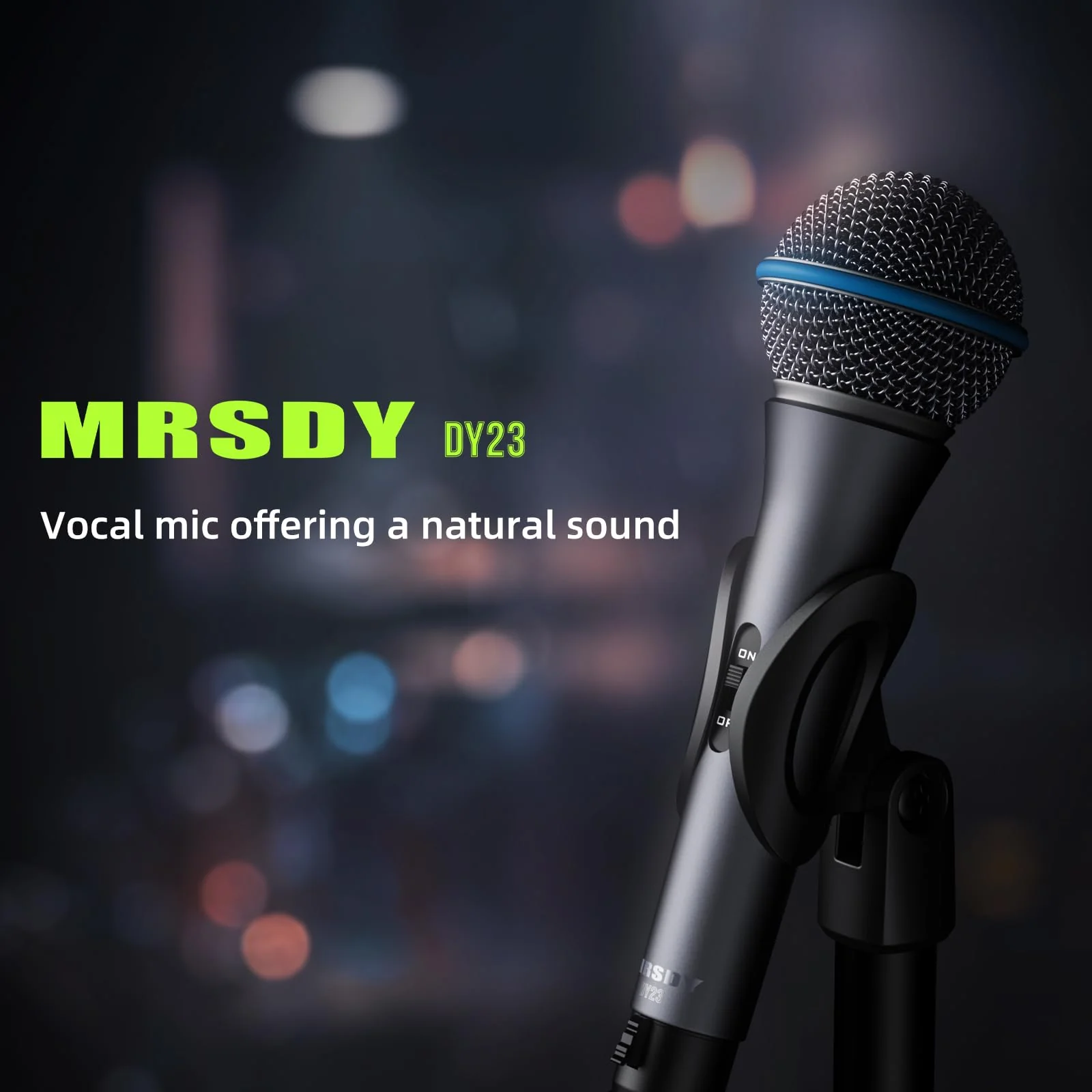 Vocal Dynamic Microphone, Metal Handheld Wired Microphone for Singing, Mic Suitable for Karaoke and Recording, with On/Off Switch and 16.4ft XLR Cable DY23 - Image 3