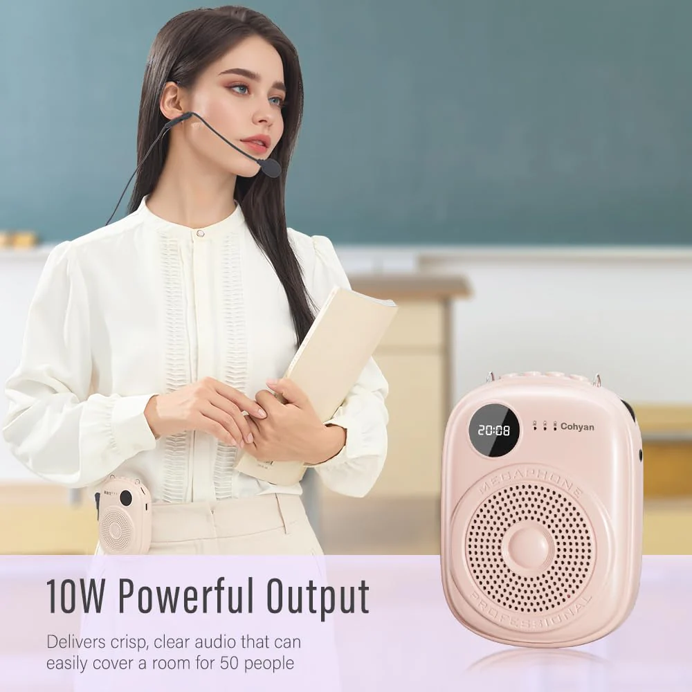 Voice Amplifier for Teachers, Portable Bluetooth Wired Microphone & Speaker, Rechargeable Bullhorn Megaphone for Classroom, Meetings, Yoga, Training, Tour Guides Wired Microphone (K18) - Image 2