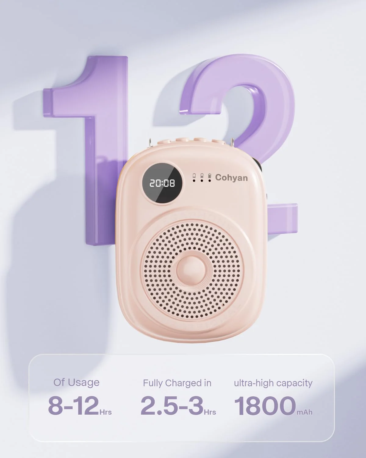 Voice Amplifier for Teachers, Portable Bluetooth Wired Microphone & Speaker, Rechargeable Bullhorn Megaphone for Classroom, Meetings, Yoga, Training, Tour Guides Wired Microphone (K18) - Image 3