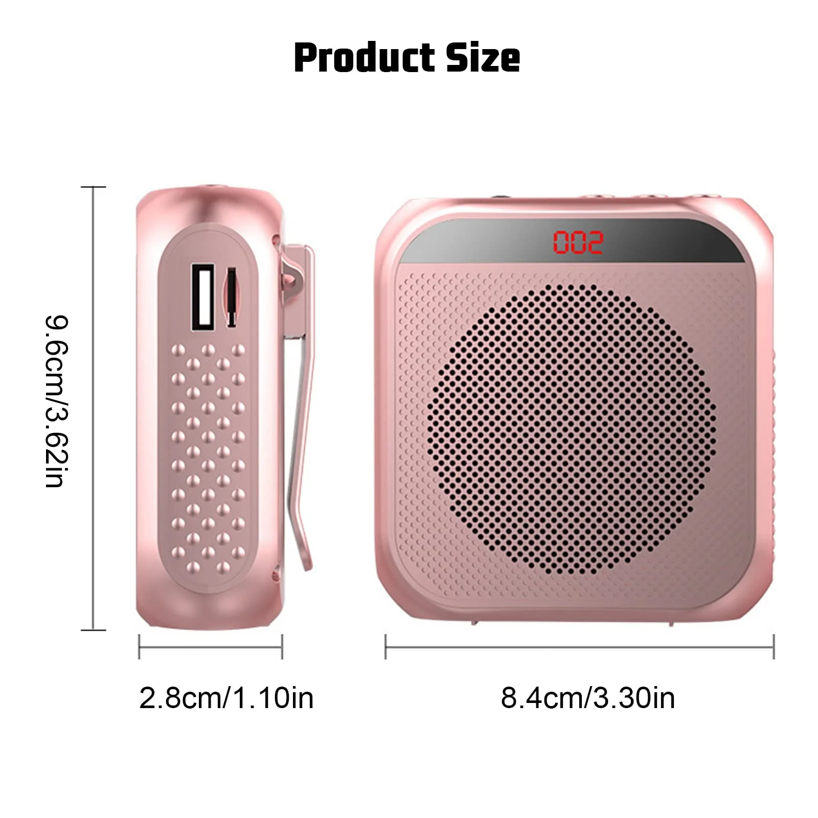Voice Amplifier for Teachers,Rechargeable Portable Microphone with Speaker,Portable Pa System for Outdoors, Teaching, Meeting, Presentation, etc(Rose Gold) Rose Gold - Image 3